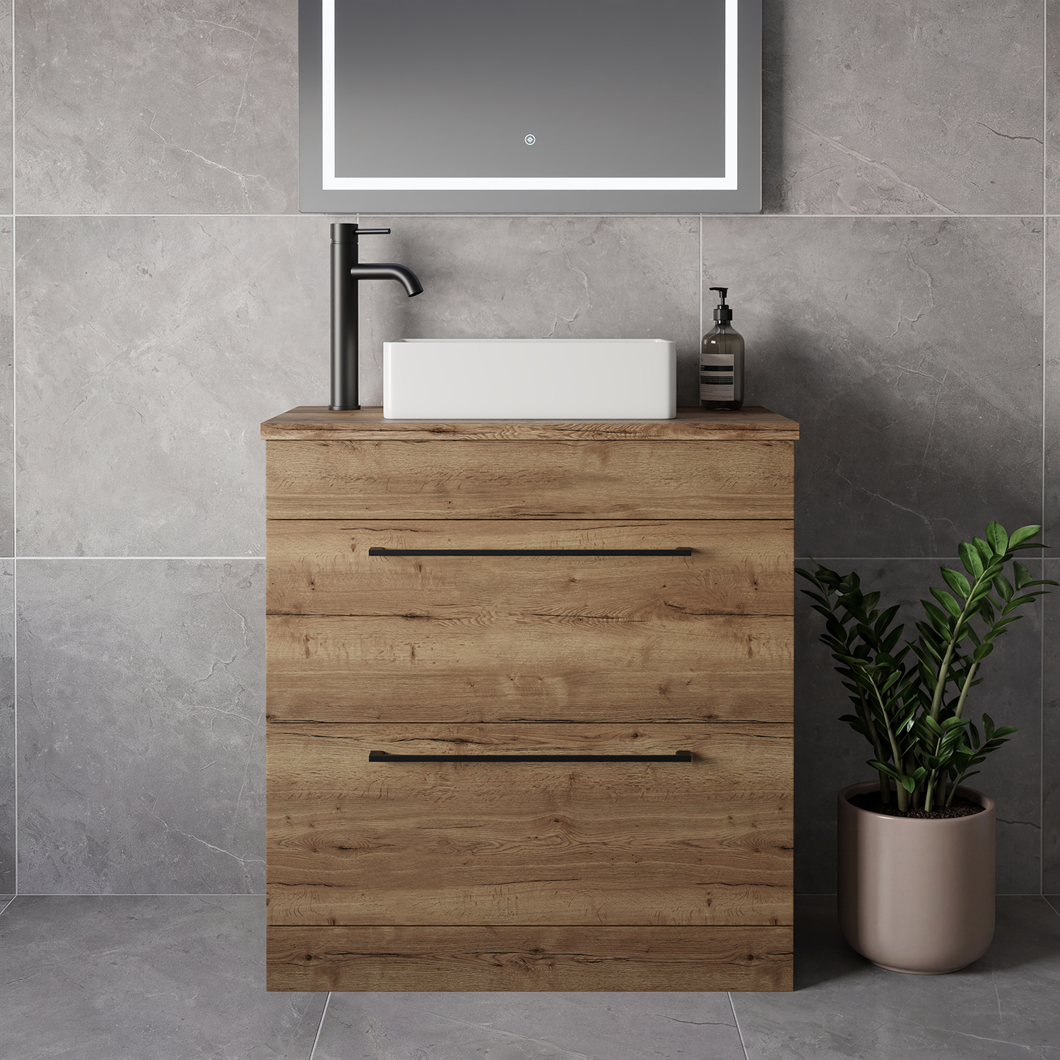 Napoli 390 2 Drawer Vanity Unit for Countertop Basins