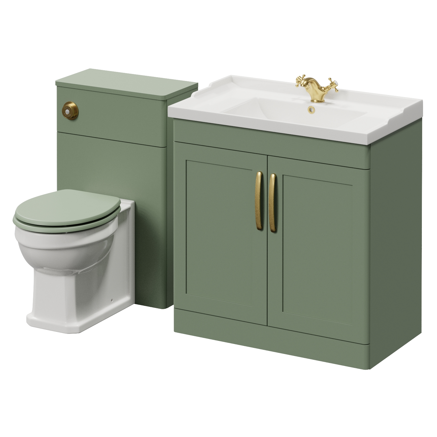 Danbury 2 Door Vanity Unit and Toilet Suite with Windsor Basin