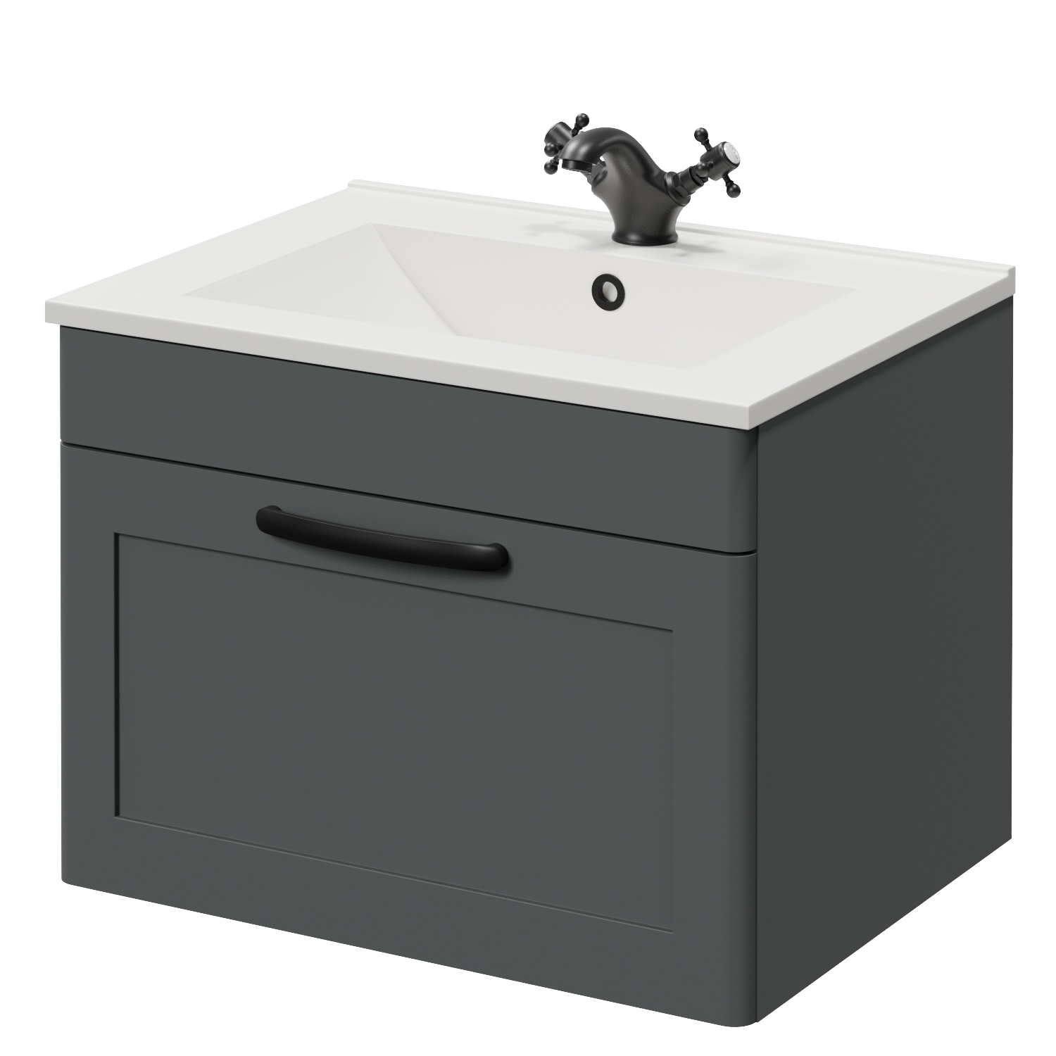 Danbury Wall Mounted Single Drawer Vanity Unit with Angel Basin