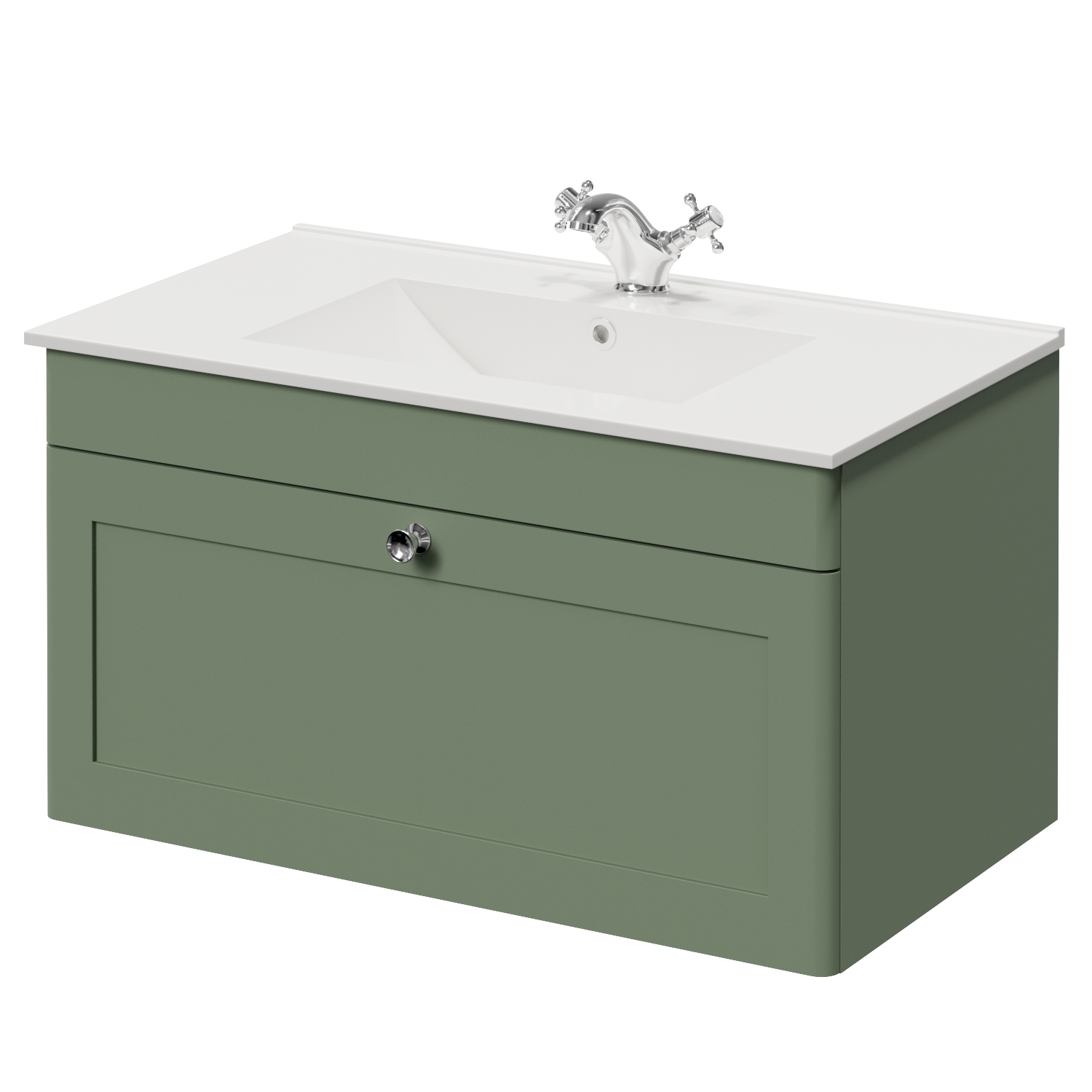 Danbury Wall Mounted Single Drawer Vanity Unit with Angel Basin