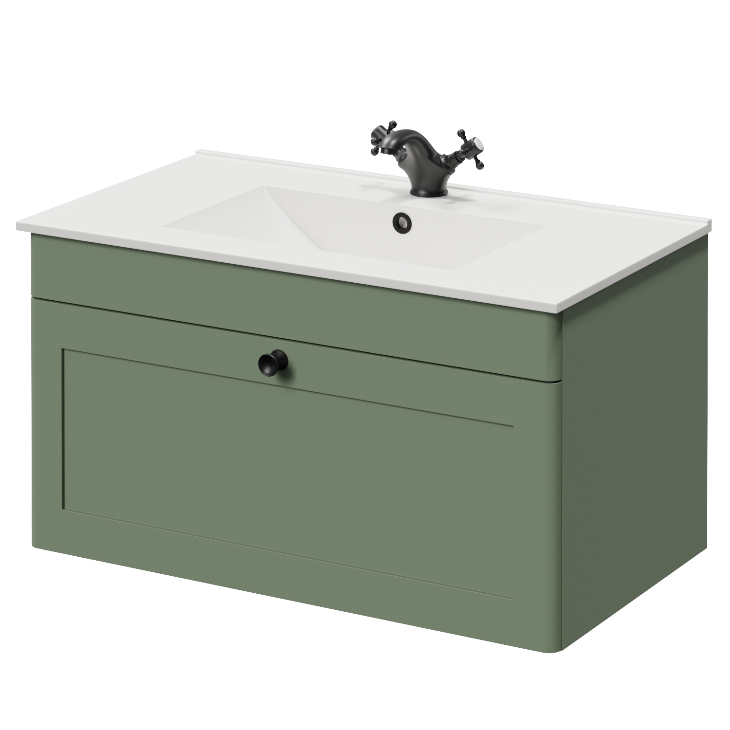 Danbury Wall Mounted Single Drawer Vanity Unit with Angel Basin