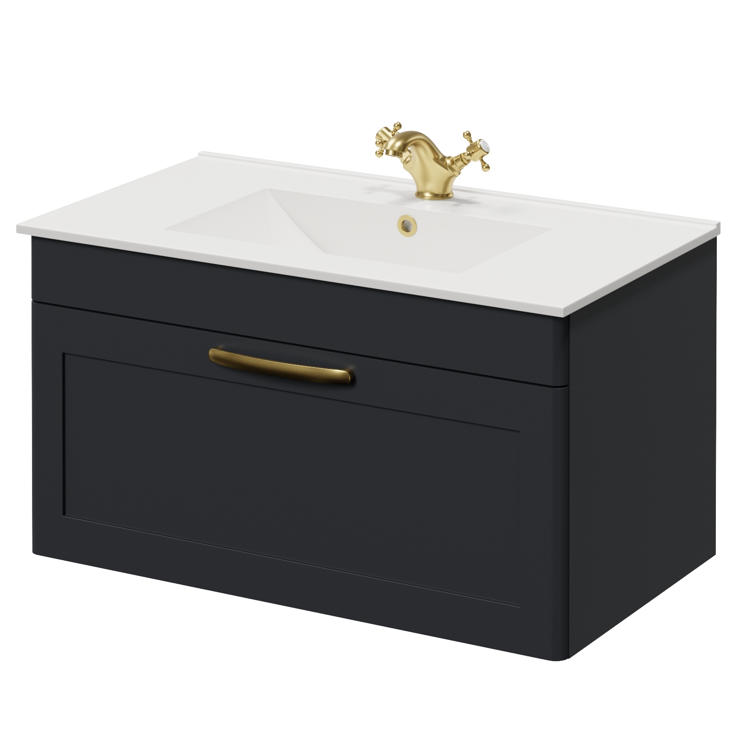 Danbury Wall Mounted Single Drawer Vanity Unit with Angel Basin