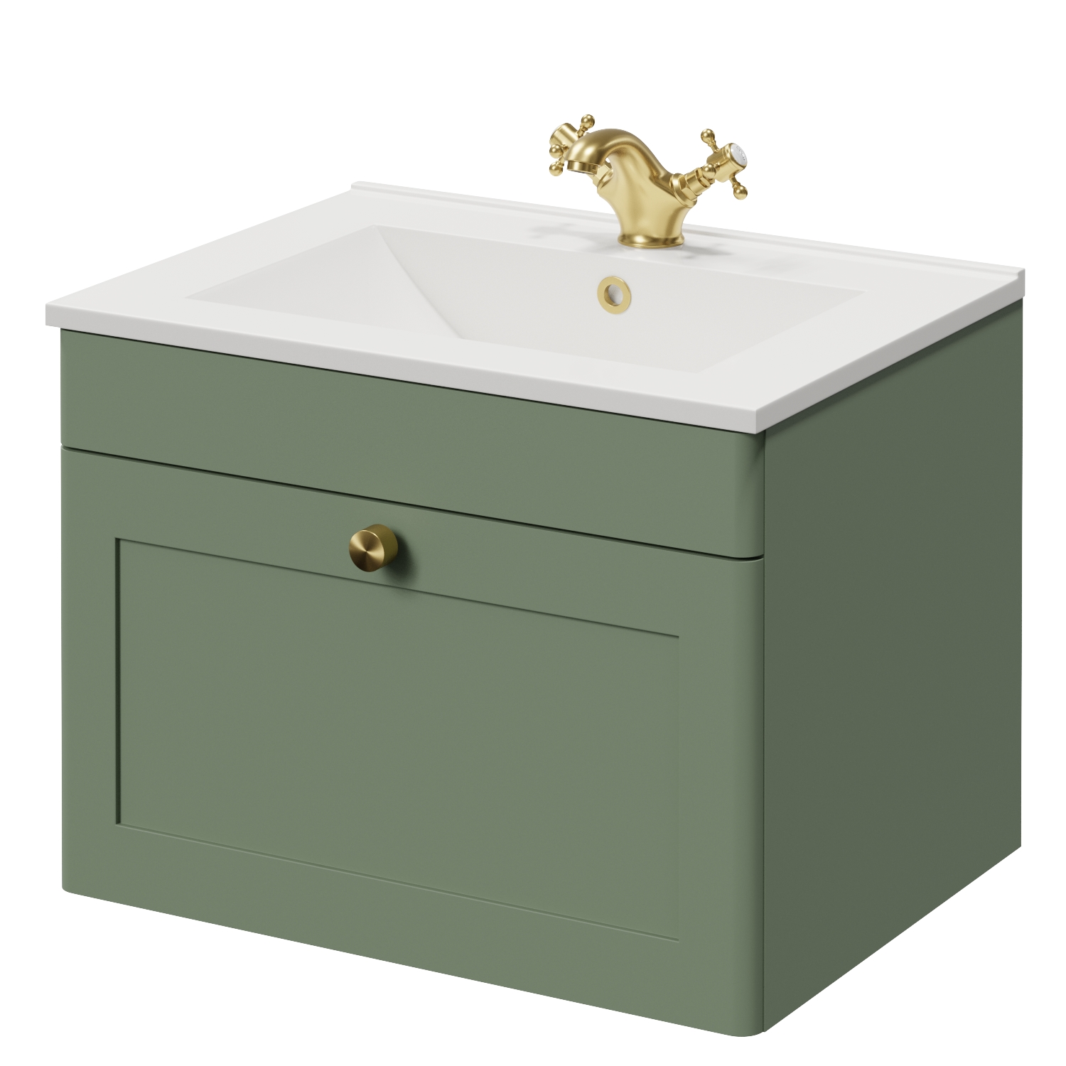 Danbury Wall Mounted Single Drawer Vanity Unit with Angel Basin