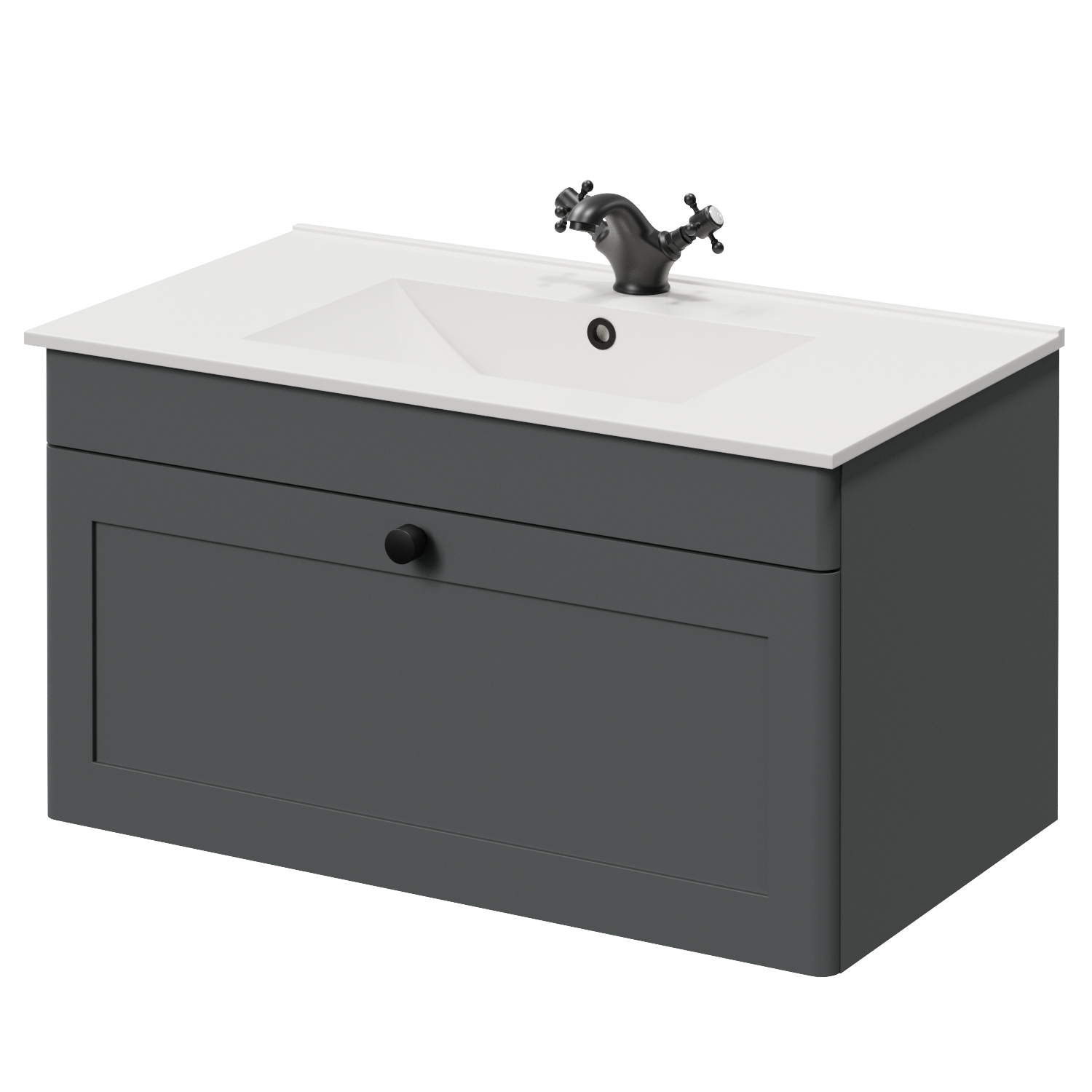 Danbury Wall Mounted Single Drawer Vanity Unit with Angel Basin