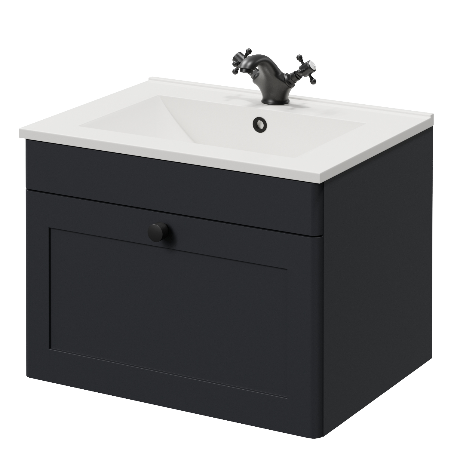 Danbury Wall Mounted Single Drawer Vanity Unit with Angel Basin