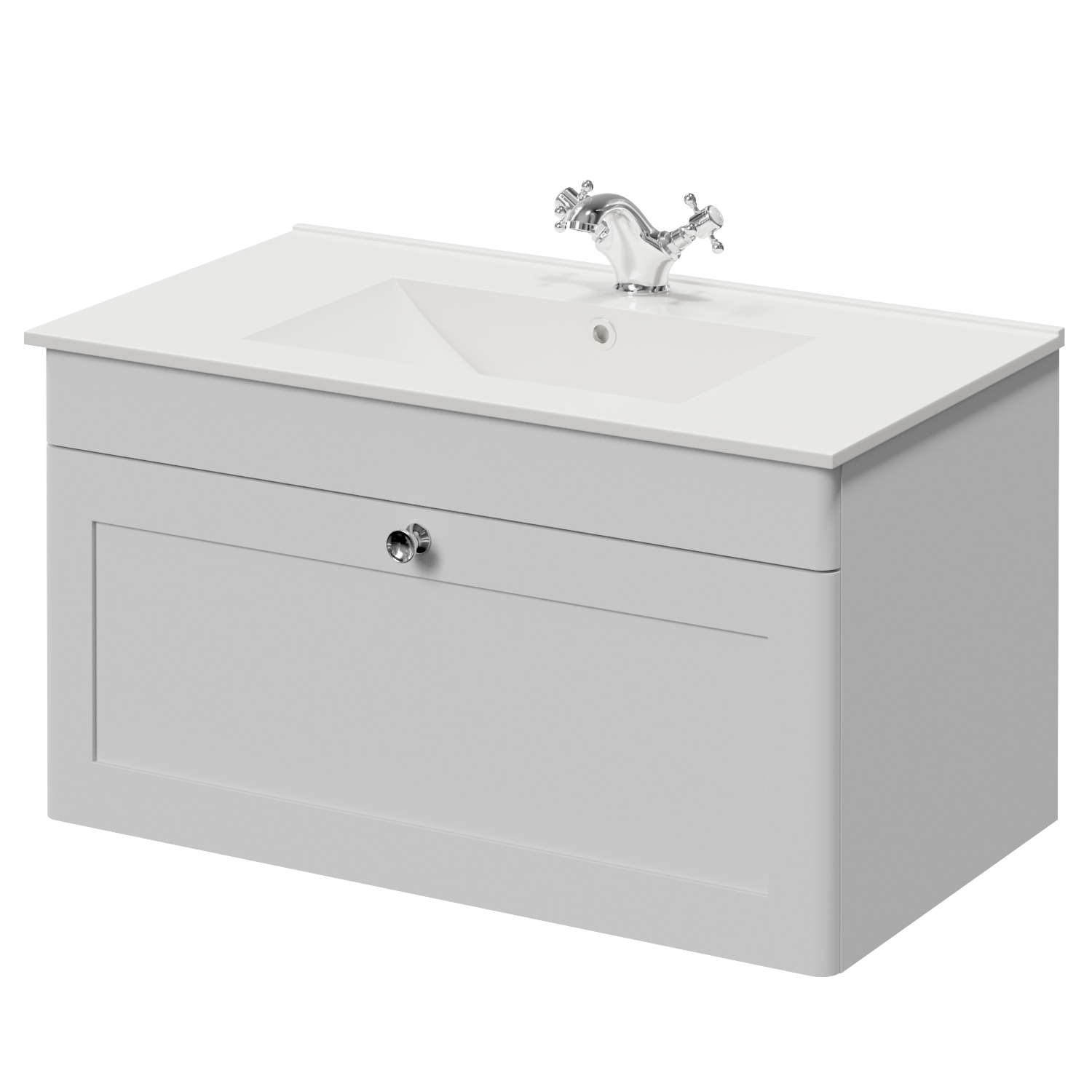 Danbury Wall Mounted Single Drawer Vanity Unit with Angel Basin