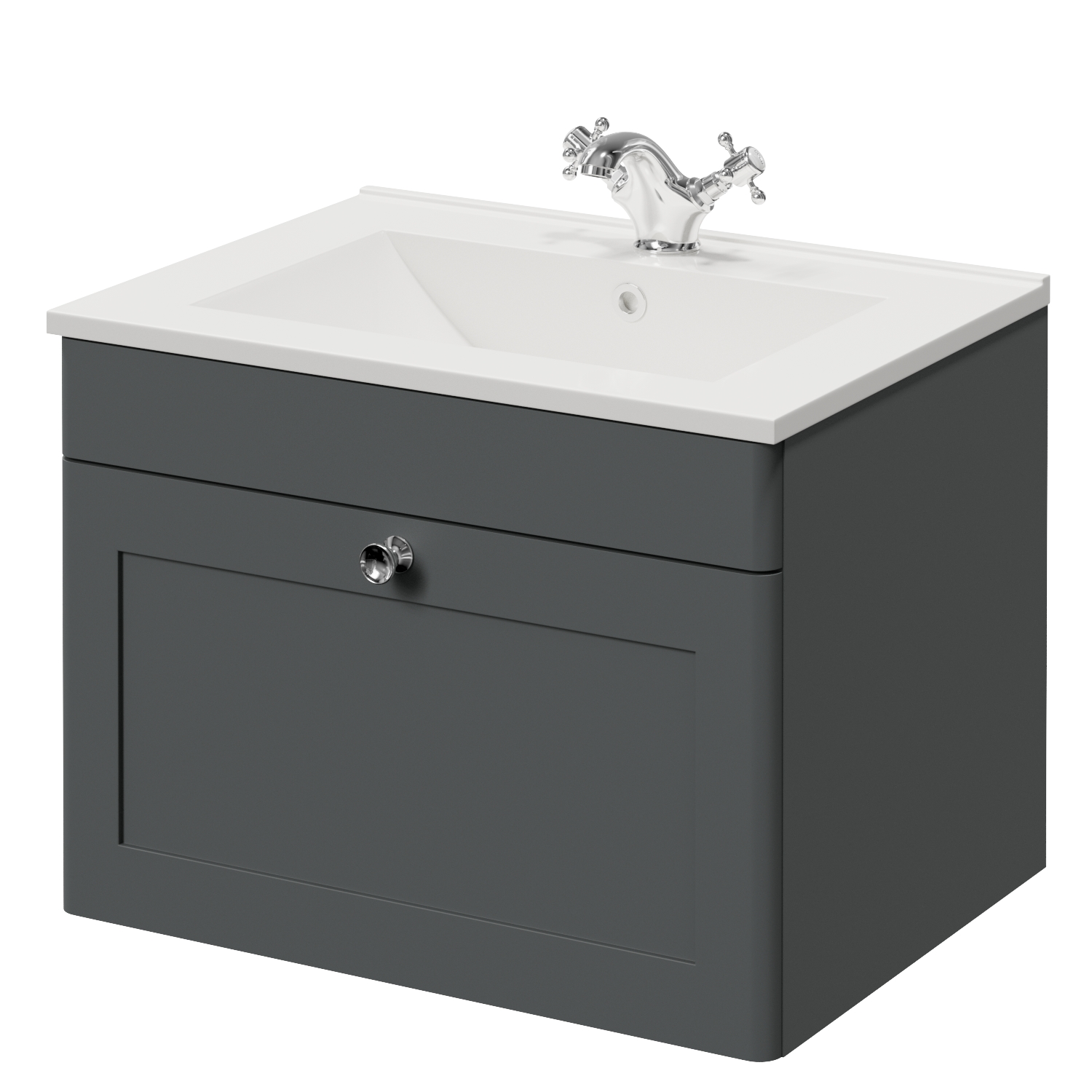 Danbury Wall Mounted Single Drawer Vanity Unit with Angel Basin