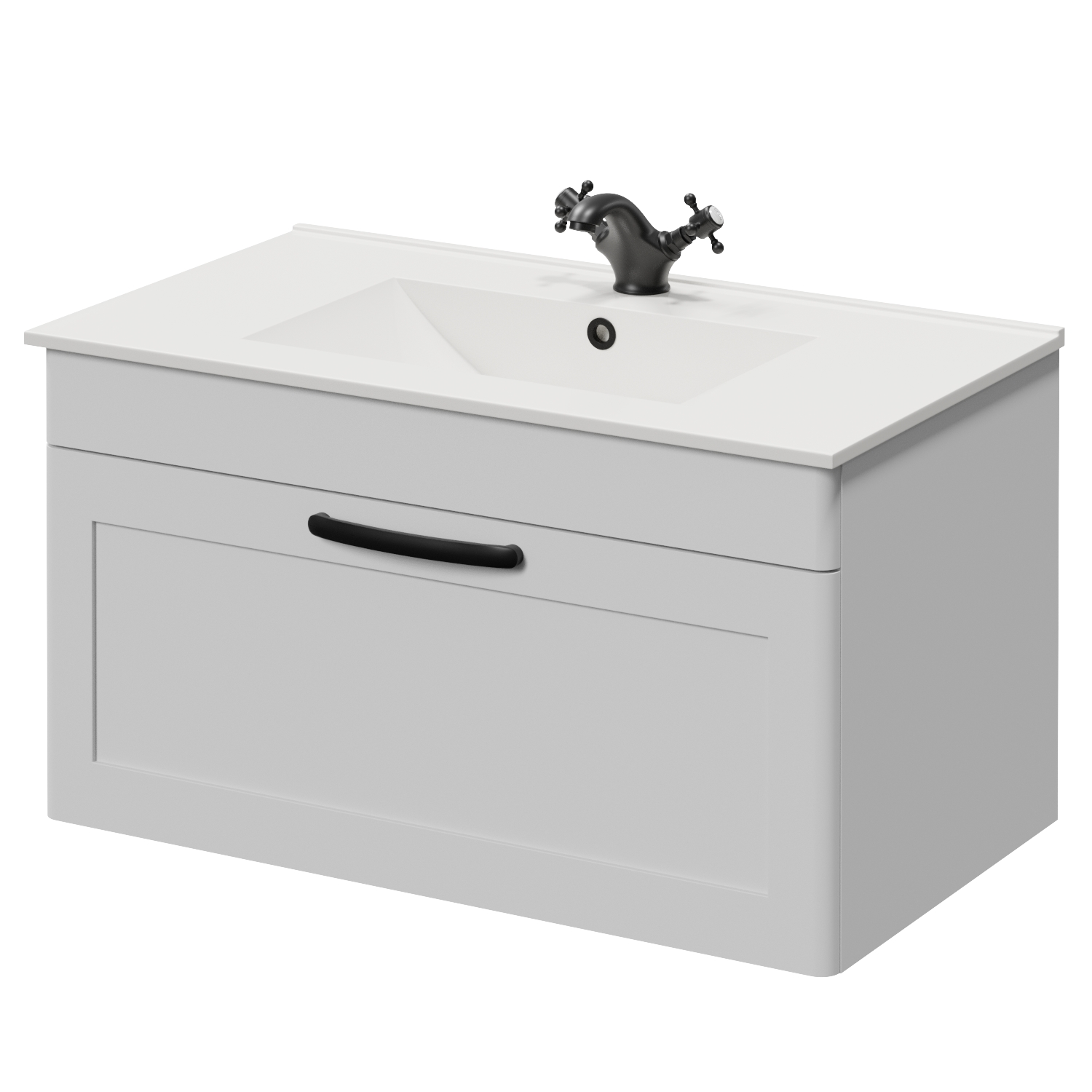 Danbury Wall Mounted Single Drawer Vanity Unit with Angel Basin