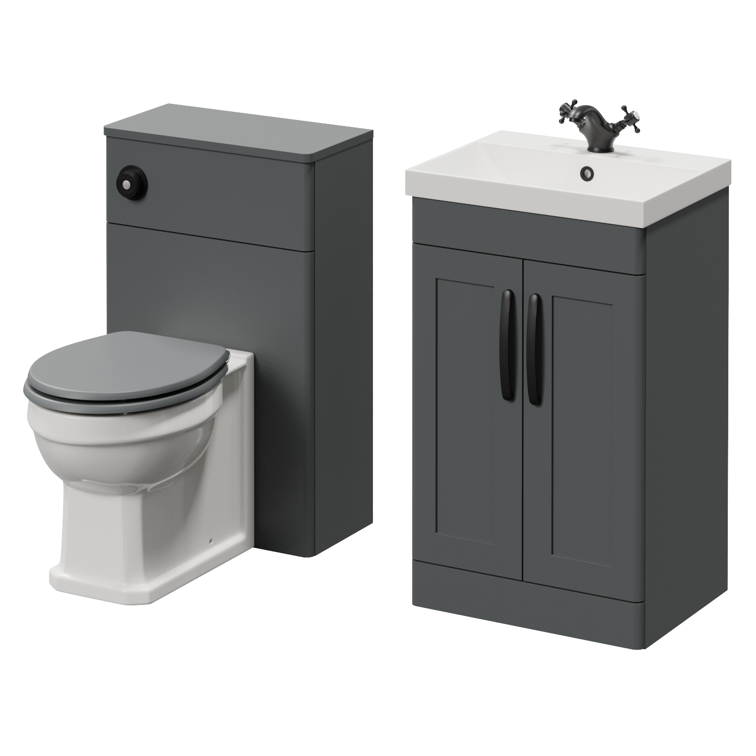 Danbury 2 Door Vanity Unit and Toilet Suite with Rimini Basin