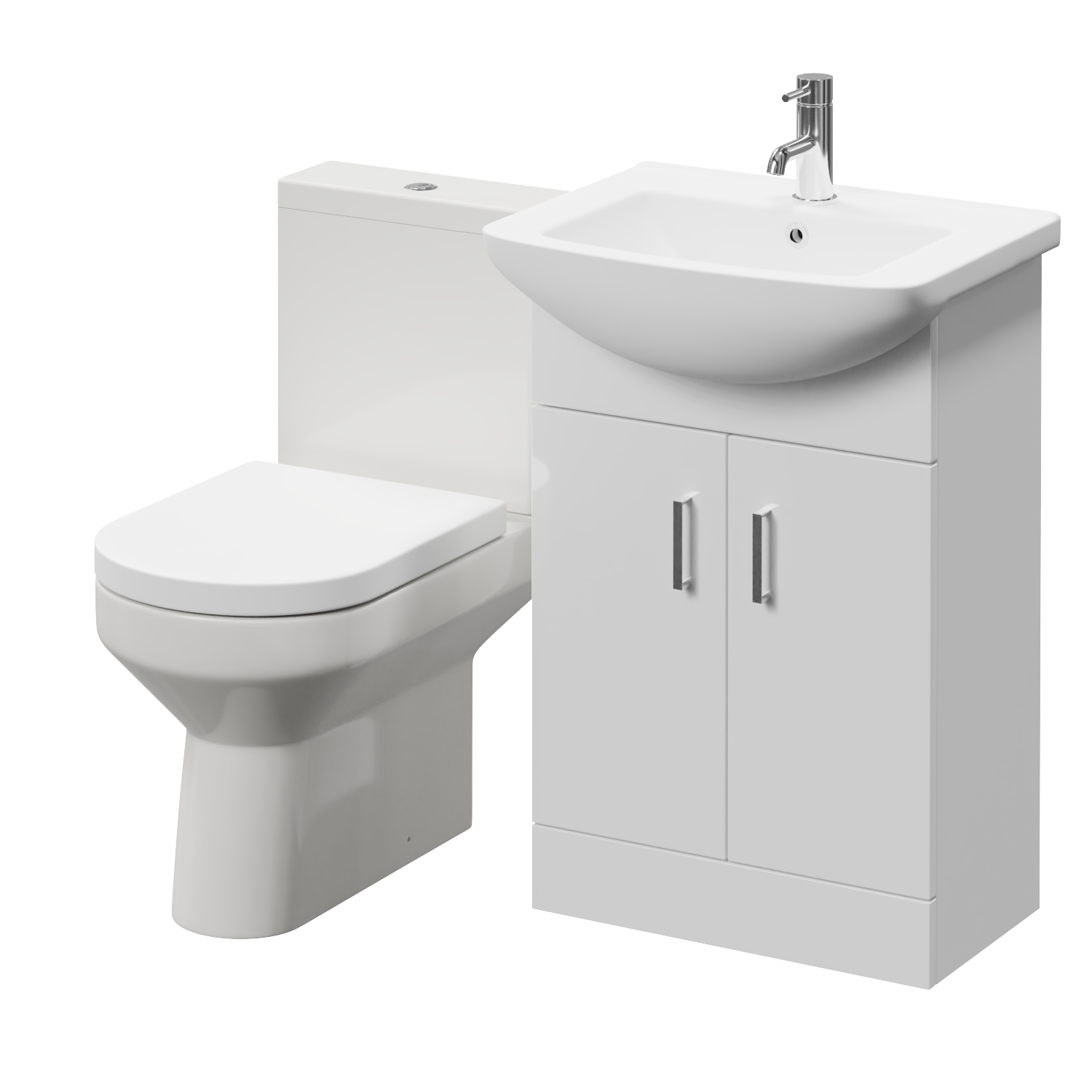 Modena 2 Door Vanity Unit and Newbury Open Back Toilet Suite