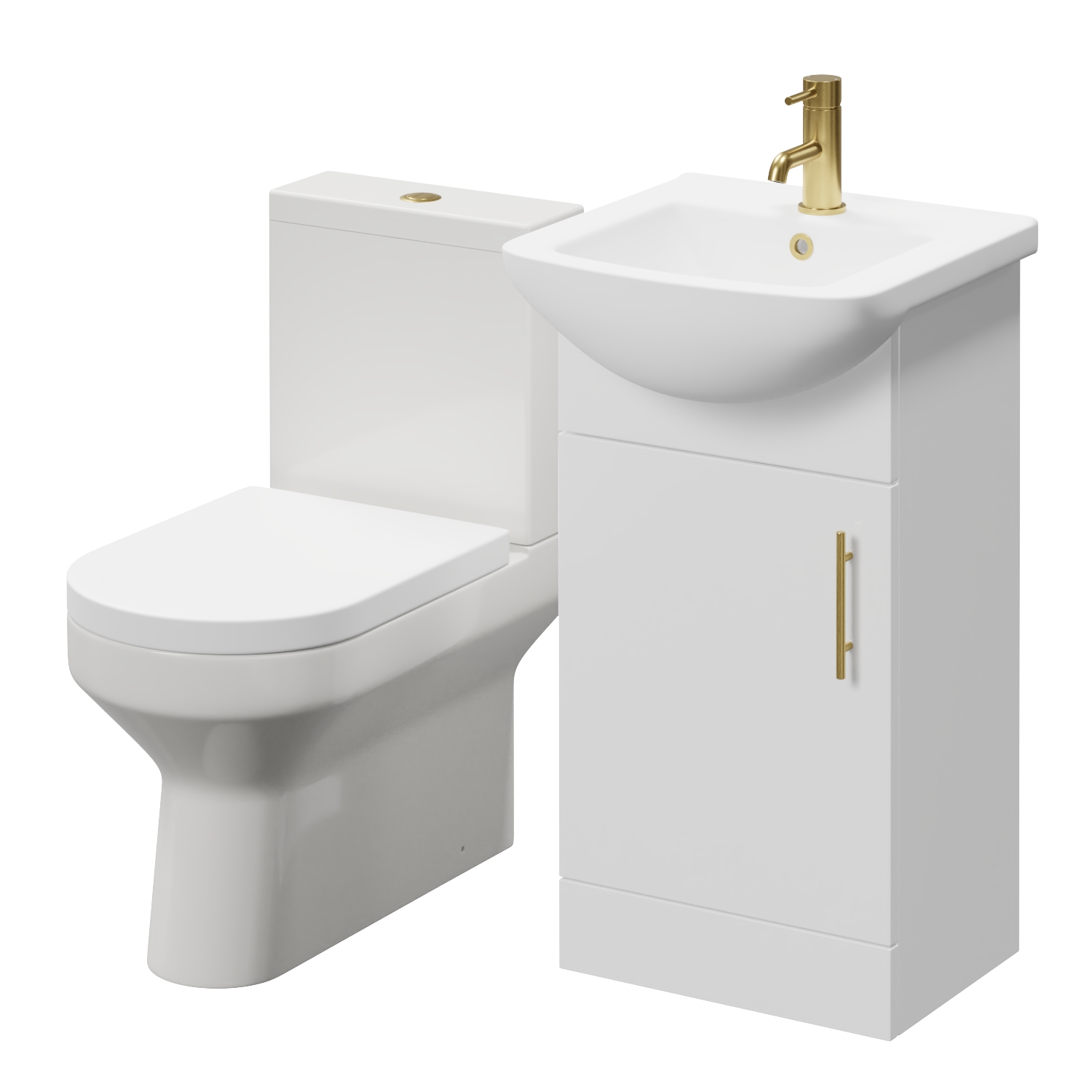 Modena Single Door Vanity Unit and Newbury Closed Back Toilet Suite