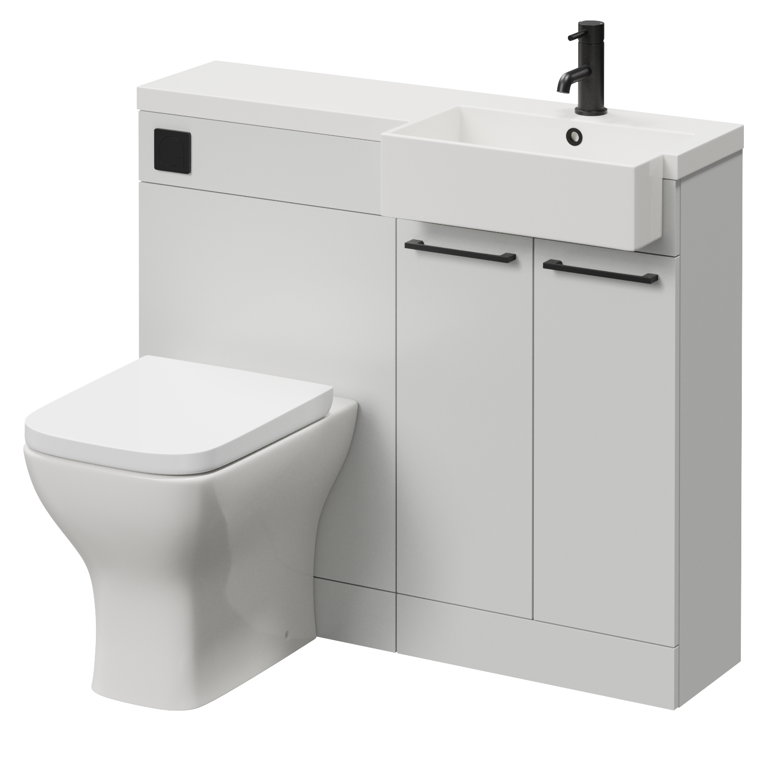 Napoli 250 2 Door Vanity Unit Toilet Suite with Right Hand Square Rico Semi Recessed Basin