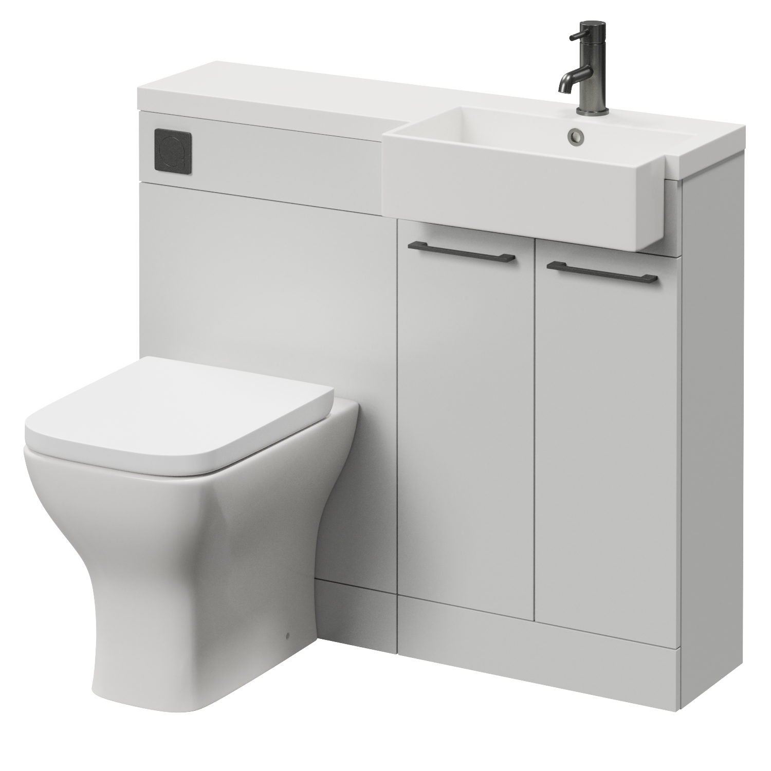 Napoli 250 2 Door Vanity Unit Toilet Suite with Right Hand Square Rico Semi Recessed Basin