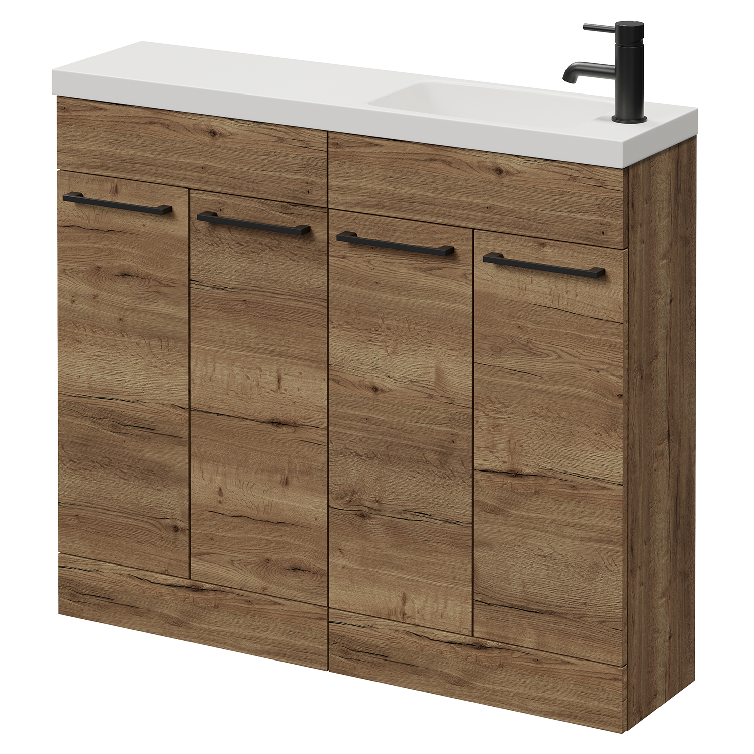 Napoli 250 4 Door Vanity Unit with Round Silvo Basin