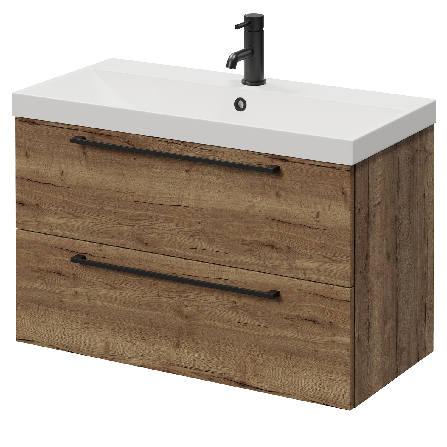 Napoli 390 Wall Mounted 2 Drawer Vanity Unit with Rimini Basin