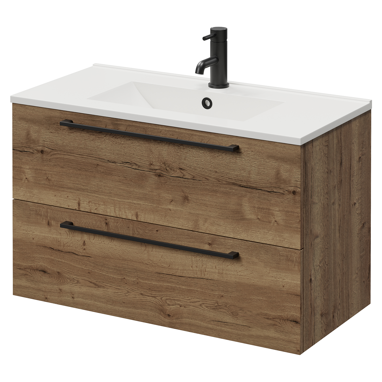 Napoli 390 Wall Mounted 2 Drawer Vanity Unit with Angel Basin