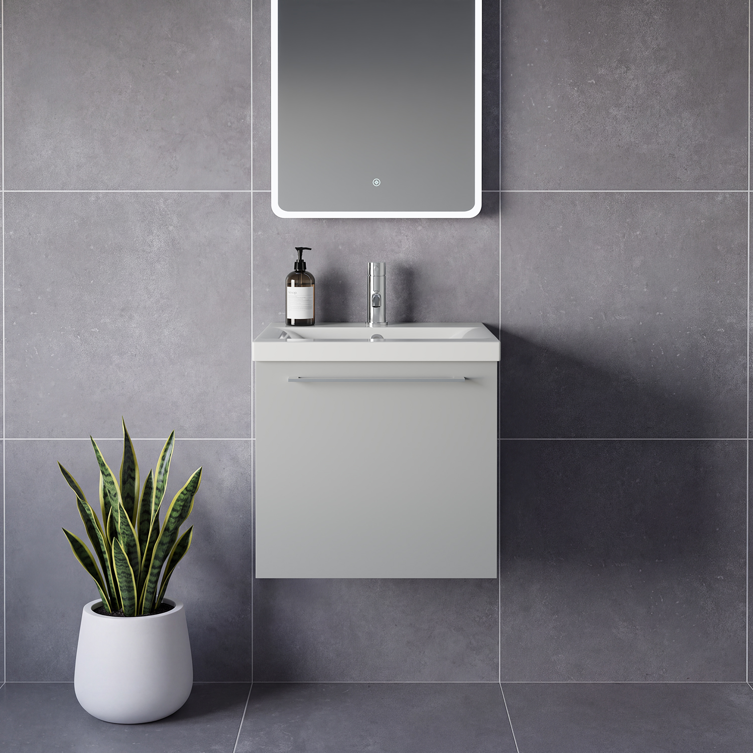 Napoli 390 Wall Mounted Single Drawer Vanity Unit with Glide Basin