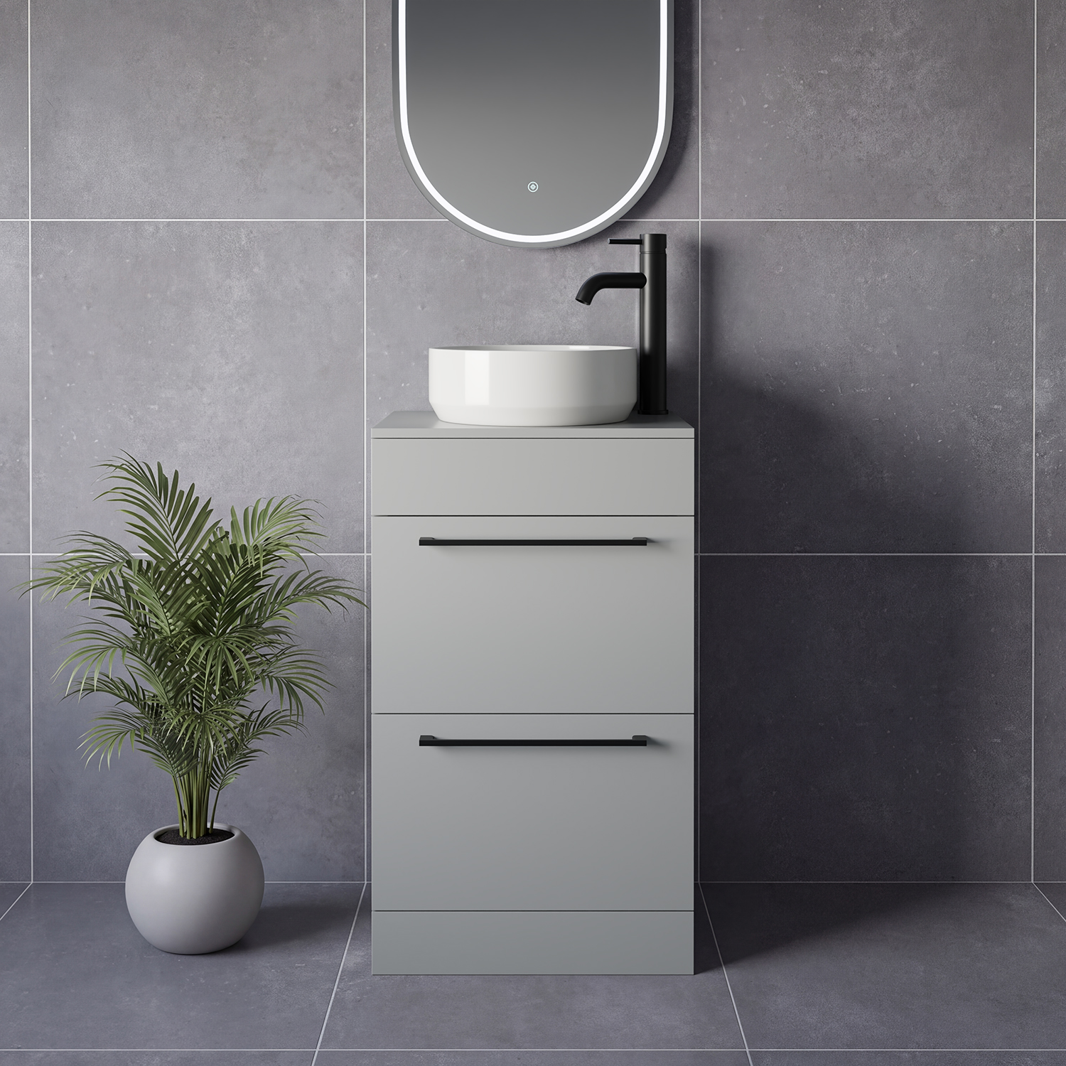 Napoli 390 2 Drawer Vanity Unit for Countertop Basins