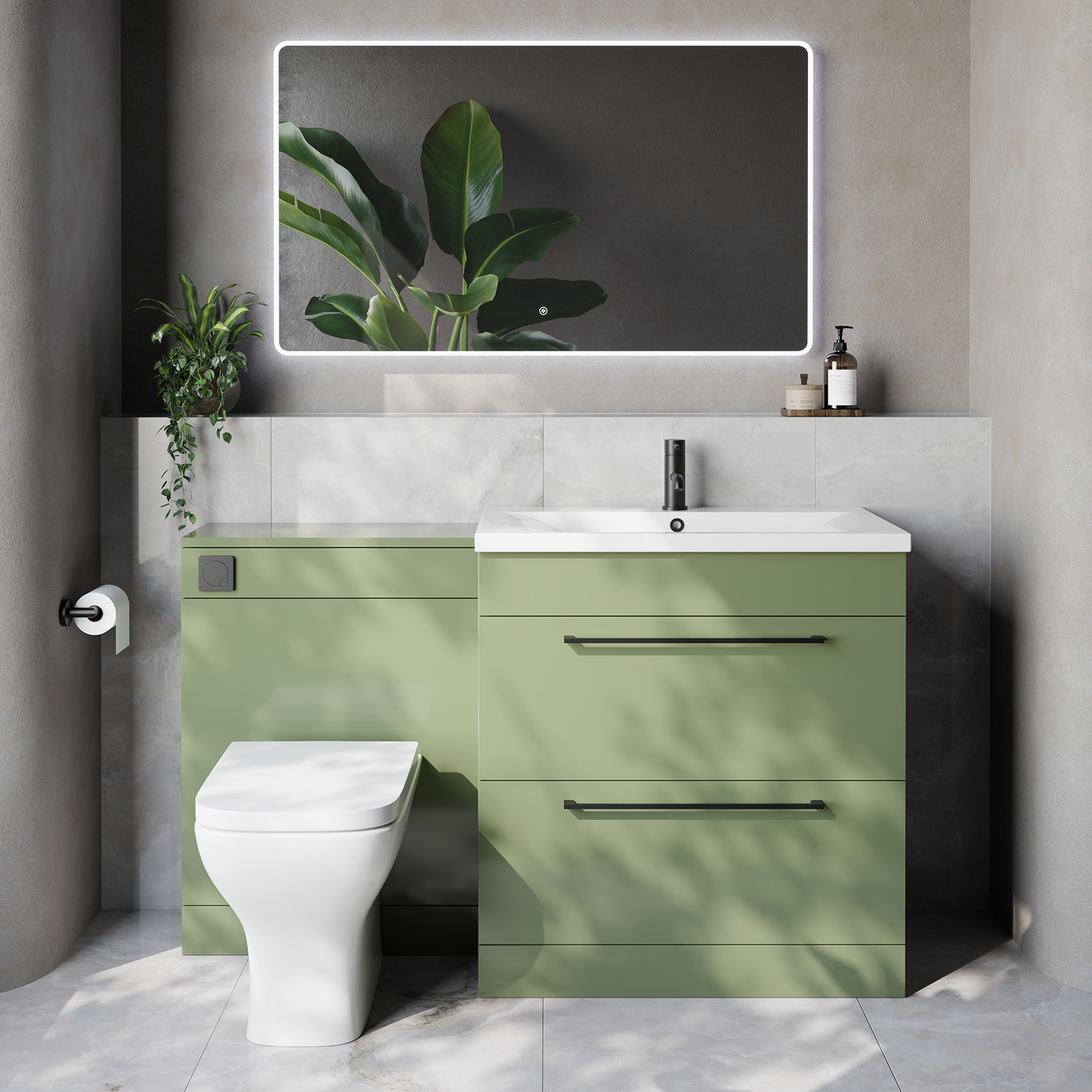 Napoli 460 Cento 2 Drawer Vanity Unit Toilet Suite with Glide Basin