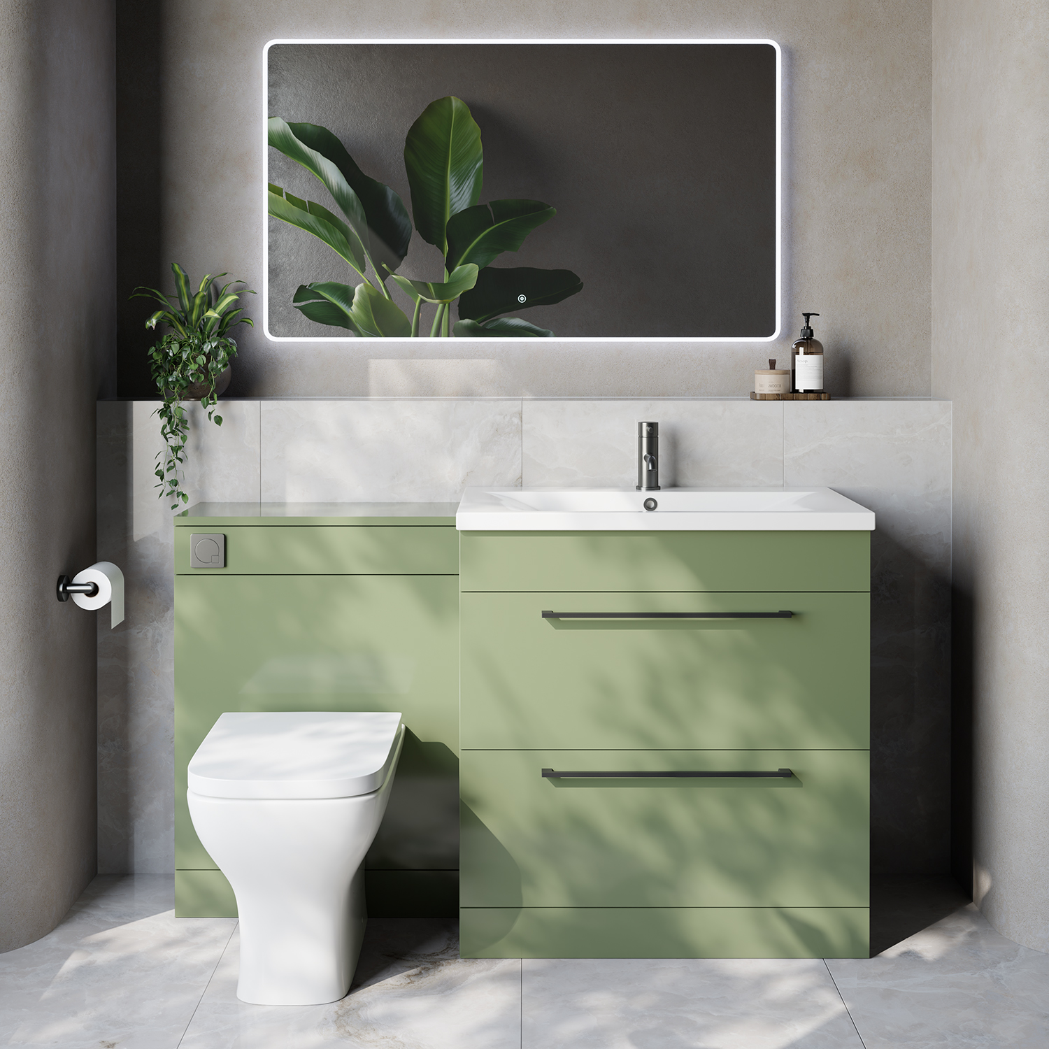 Napoli 460 Cento 2 Drawer Vanity Unit Toilet Suite with Glide Basin