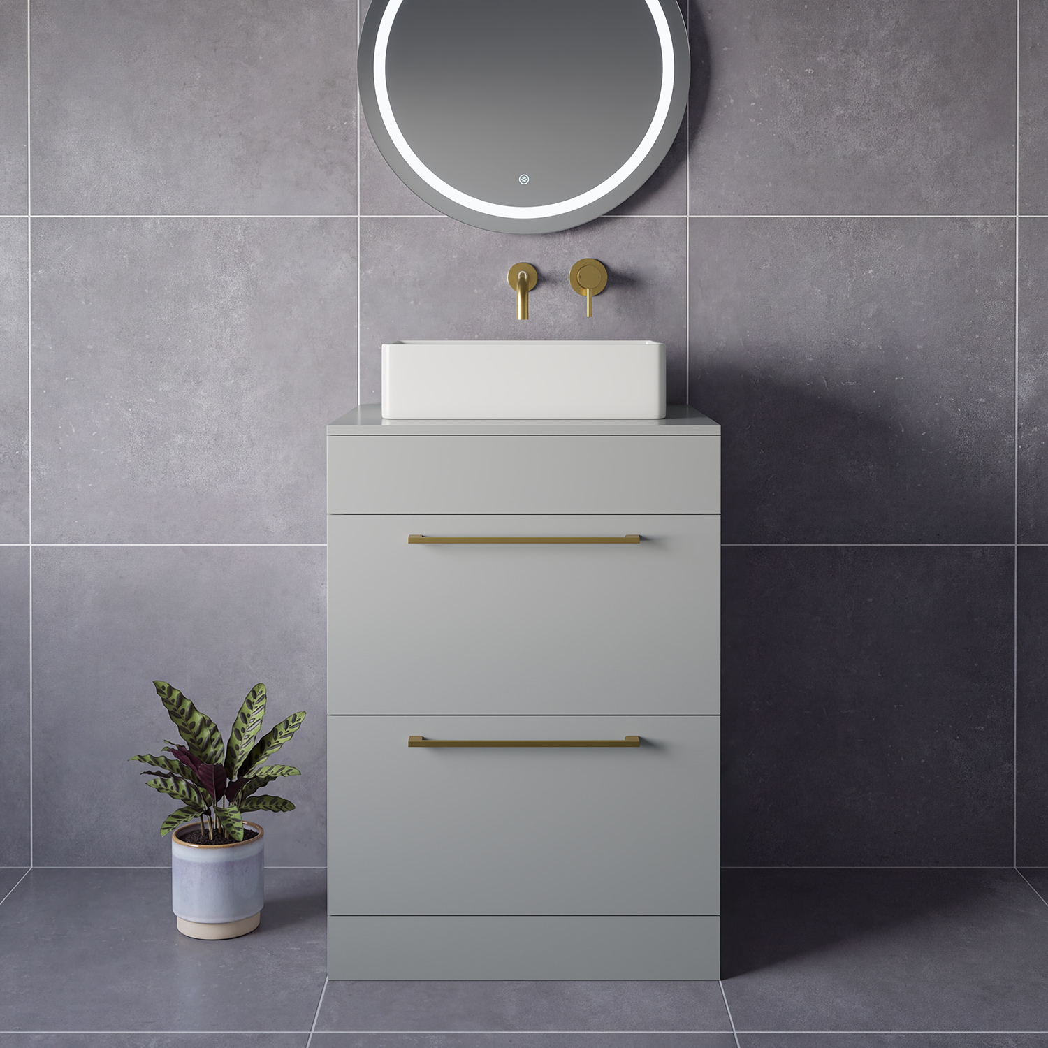 Napoli 460 2 Drawer Vanity Unit for Countertop Basins