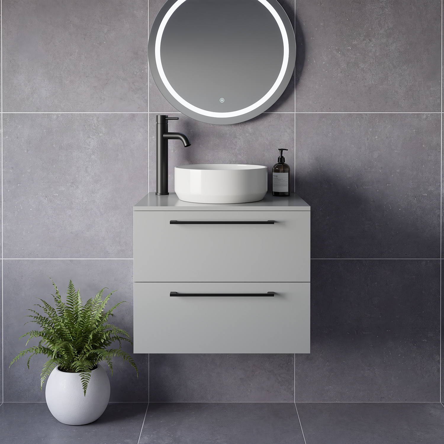 Napoli 460 Wall Mounted 2 Drawer Vanity Unit for Countertop Basins