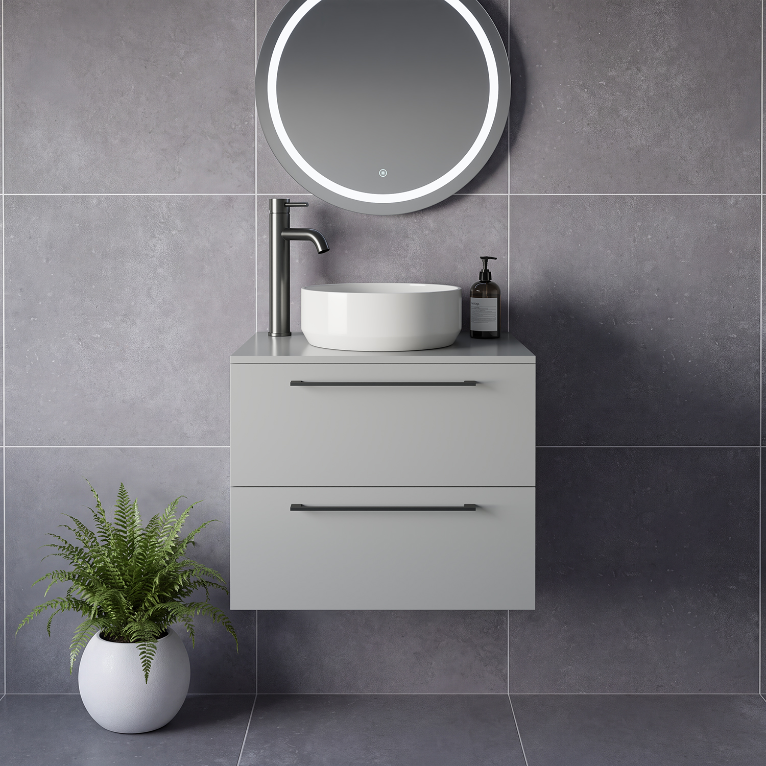 Napoli 460 Wall Mounted 2 Drawer Vanity Unit for Countertop Basins