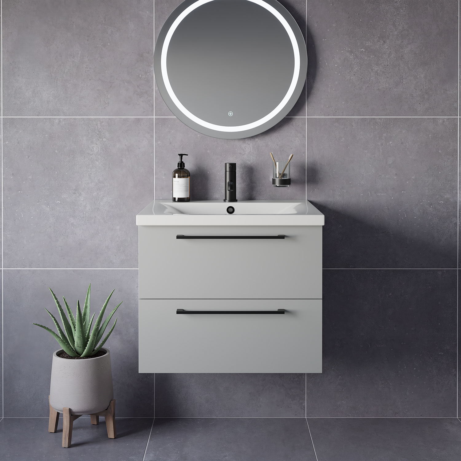 Napoli 460 Wall Mounted 2 Drawer Vanity Unit with Glide Basin