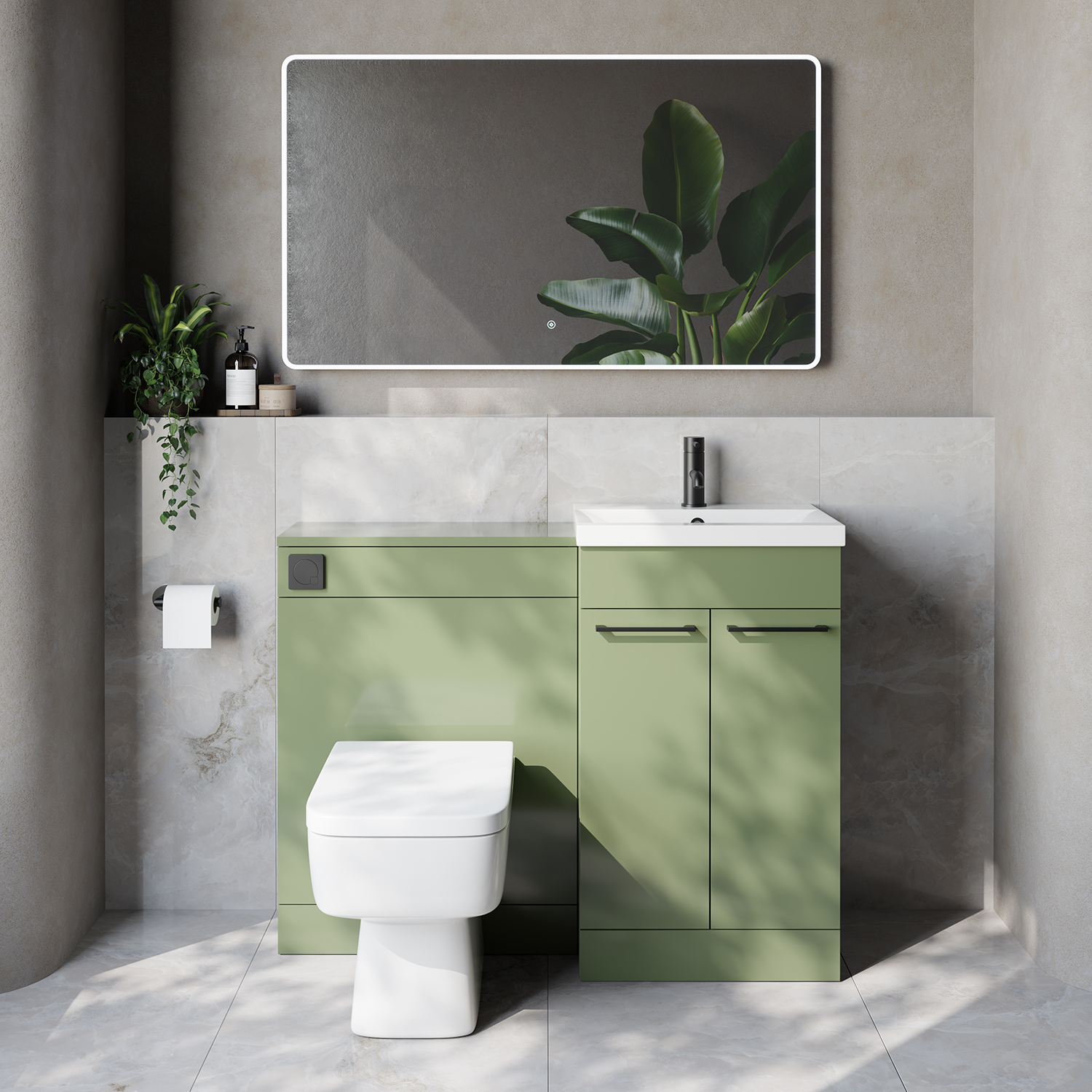 Napoli 390 Cento 2 Door Vanity Unit Toilet Suite with Glide Basin