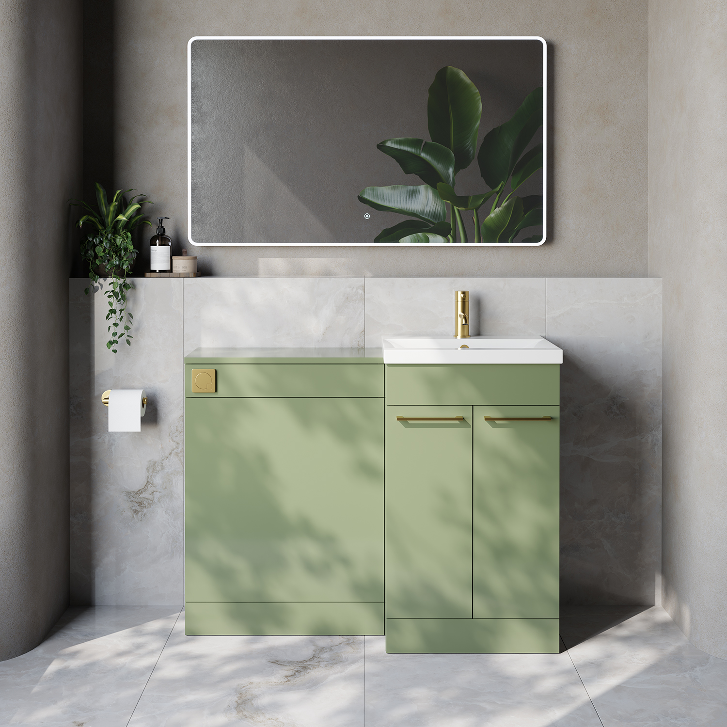 Napoli 390 Cento 2 Door Vanity Unit Toilet Suite with Glide Basin