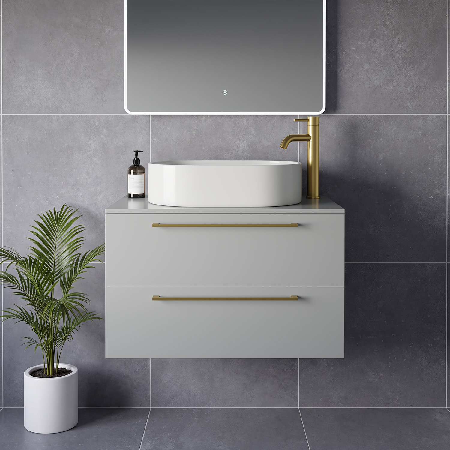 Napoli 460 Wall Mounted 2 Drawer Vanity Unit for Countertop Basins