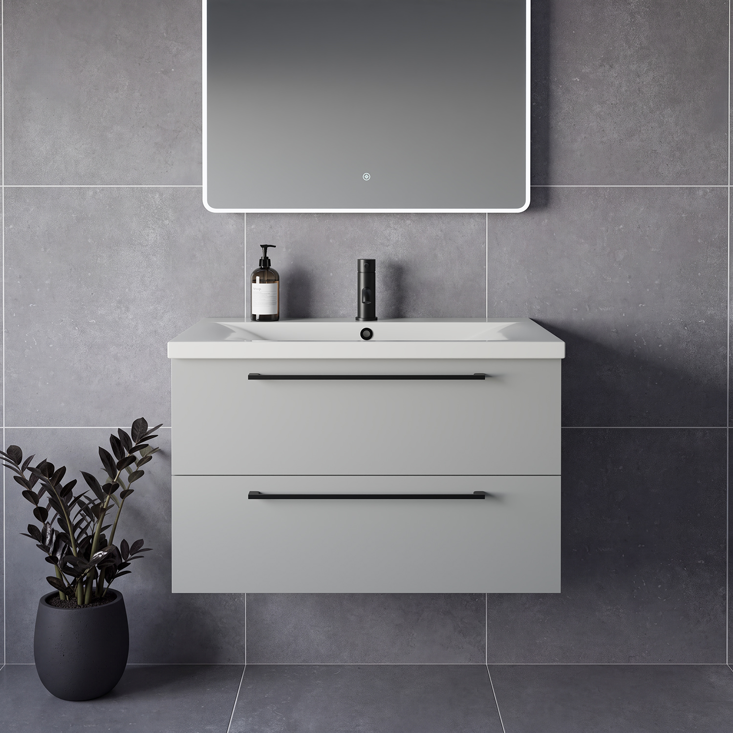 Napoli 460 Wall Mounted 2 Drawer Vanity Unit with Glide Basin