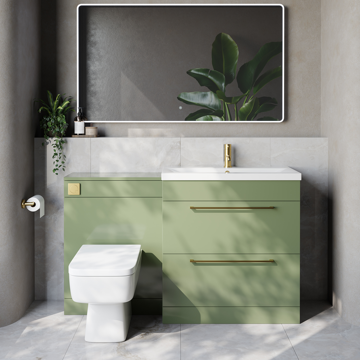 Napoli 390 Cento 2 Drawer Vanity Unit Toilet Suite with Glide Basin