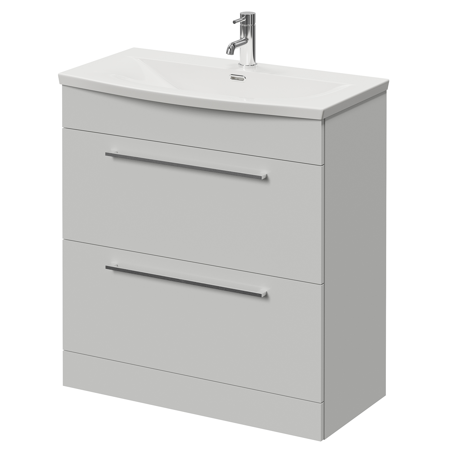 Napoli Gloss Grey Pearl 390 2 Drawer Vanity Unit With Arc Basin | | Mdf | 800Mm