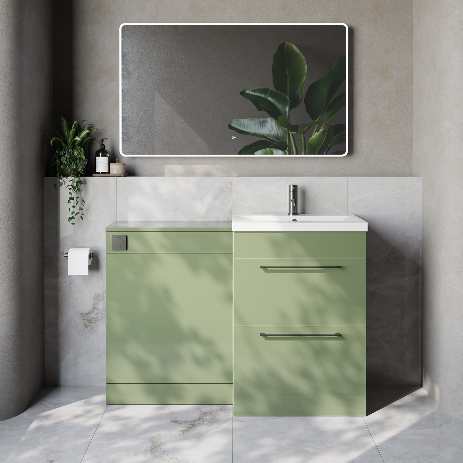 Napoli 390 Cento 2 Drawer Vanity Unit Toilet Suite with Glide Basin