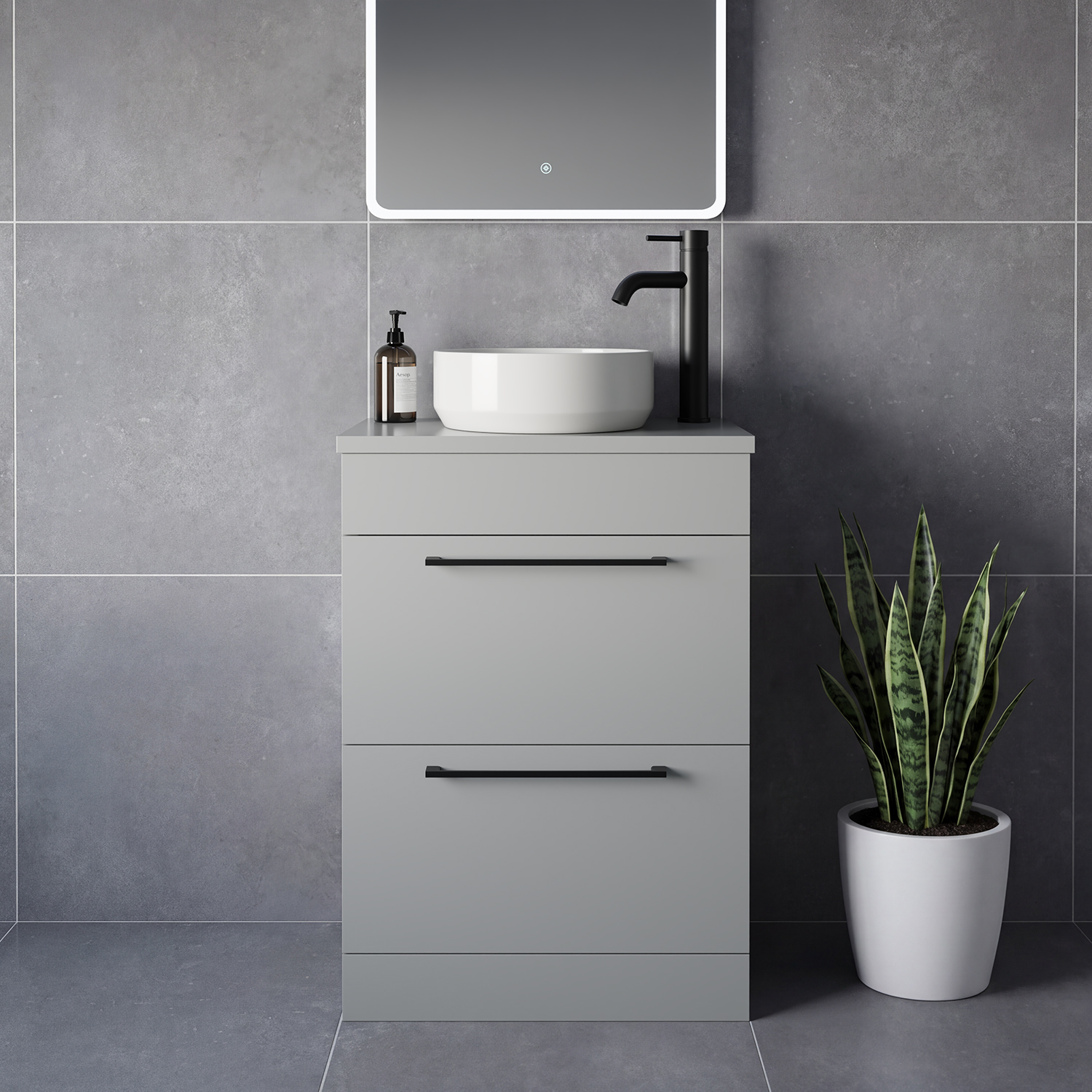 Napoli 390 2 Drawer Vanity Unit for Countertop Basins