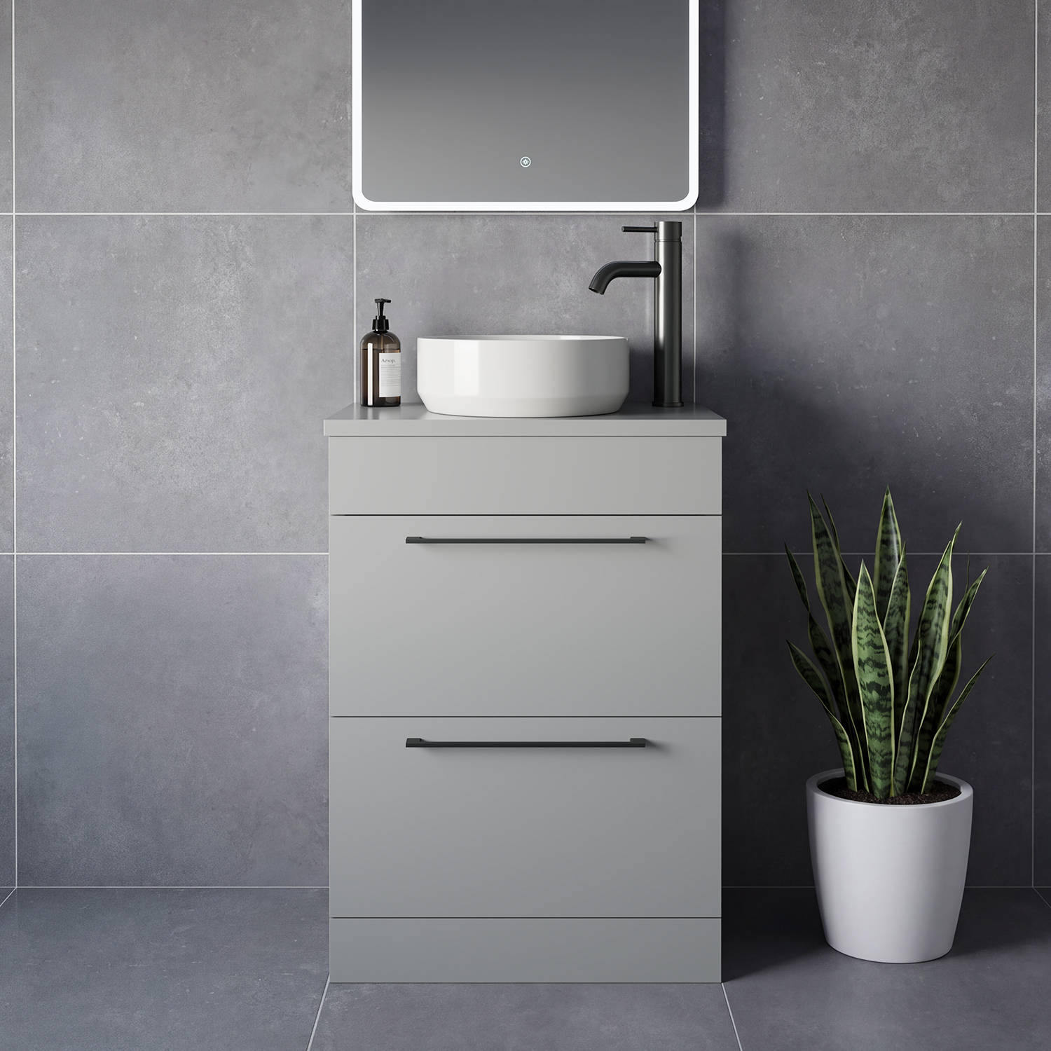 Napoli 390 2 Drawer Vanity Unit for Countertop Basins