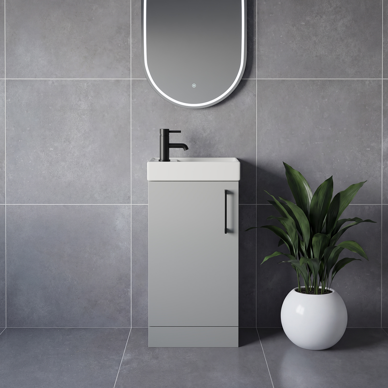 Napoli Cube Single Door Vanity Unit with Align Basin