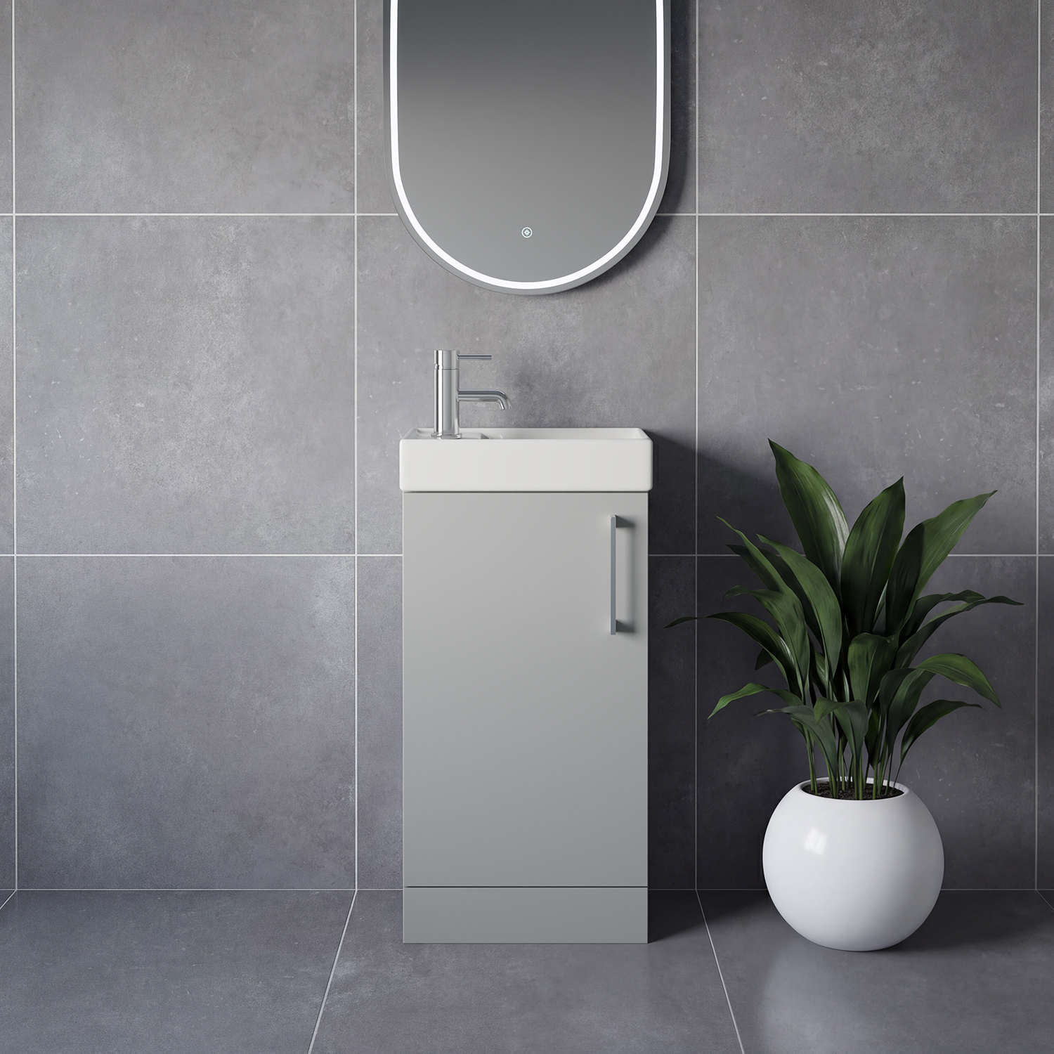 Napoli Cube Single Door Vanity Unit with Align Basin