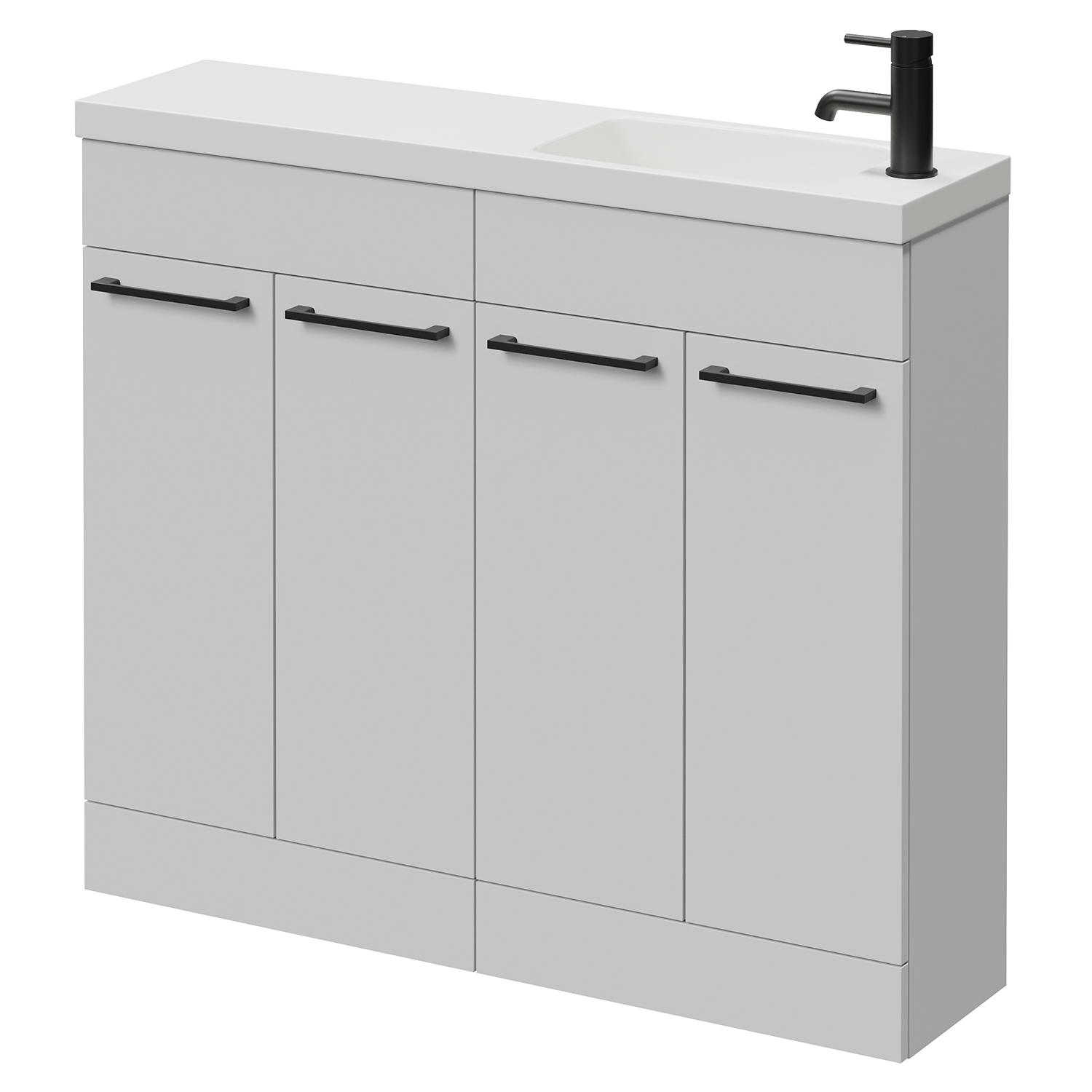 Napoli 250 4 Door Vanity Unit with Round Silvo Basin