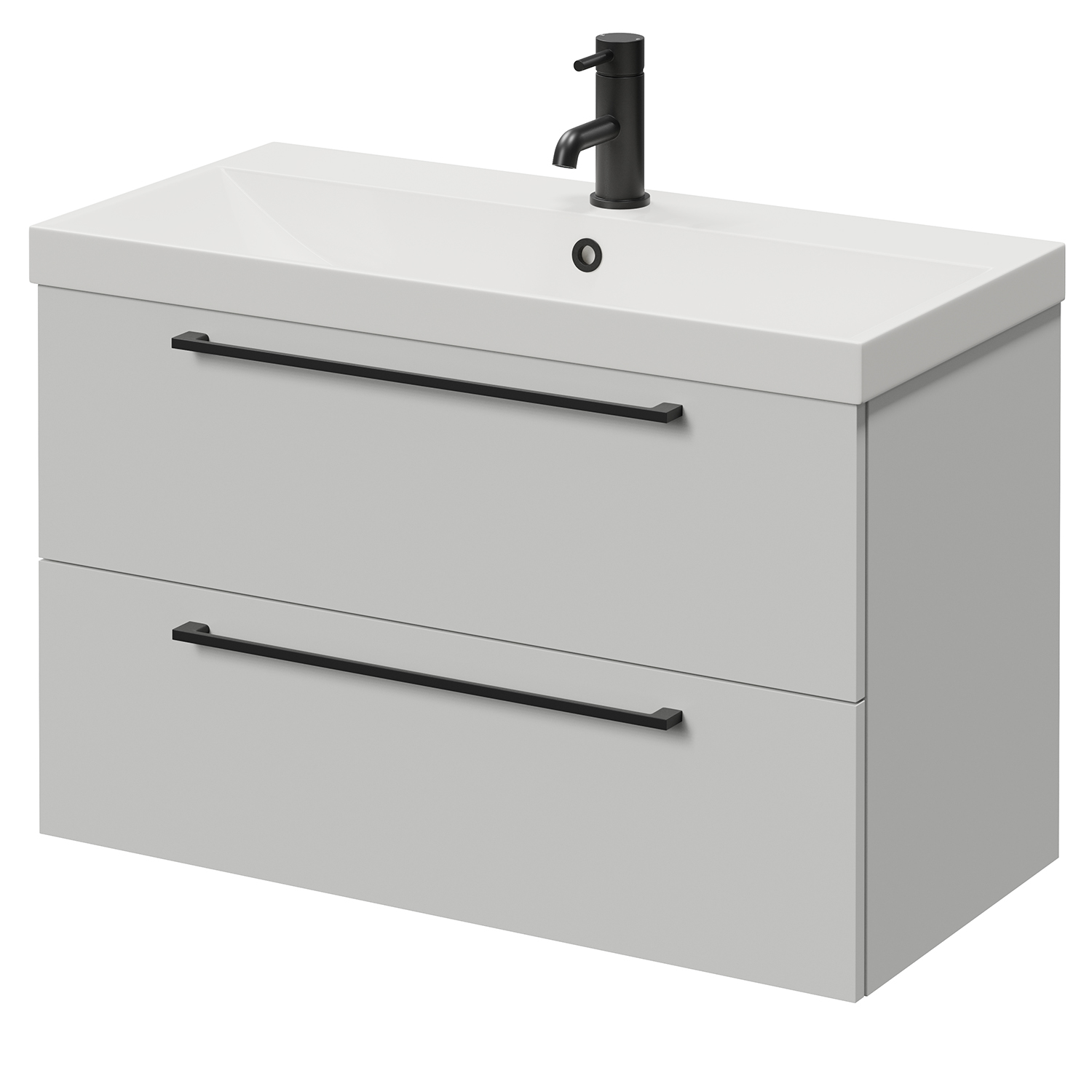 Napoli 390 Wall Mounted 2 Drawer Vanity Unit with Rimini Basin