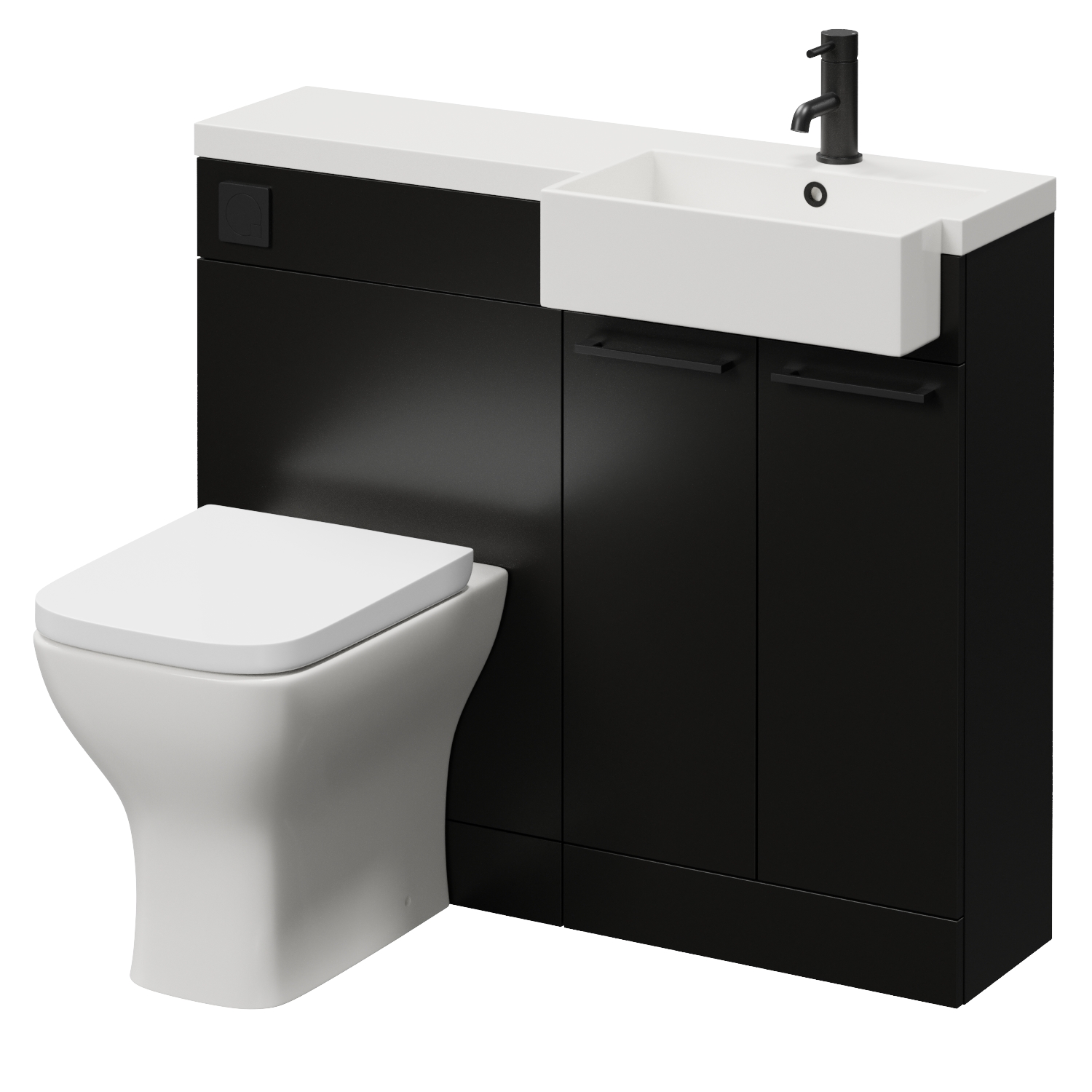 Napoli 250 2 Door Vanity Unit Toilet Suite with Right Hand Square Rico Semi Recessed Basin