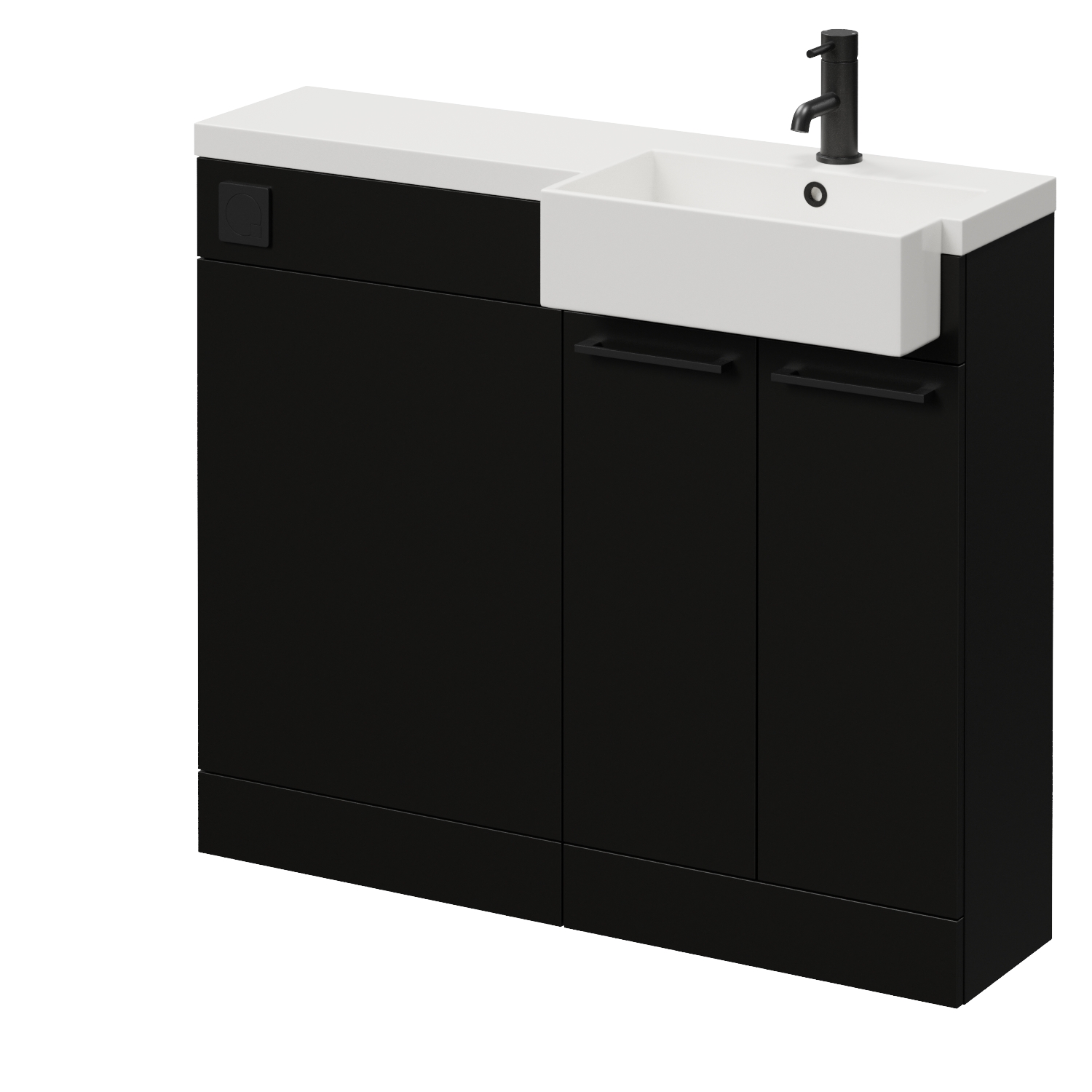 Napoli 250 2 Door Vanity Unit Toilet Suite with Right Hand Square Rico Semi Recessed Basin