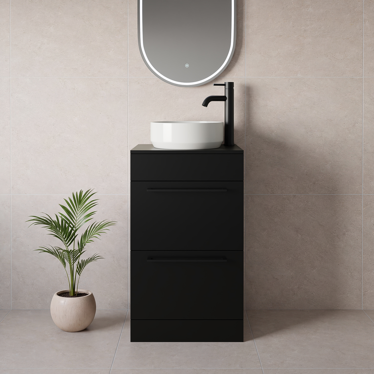 Napoli 390 2 Drawer Vanity Unit for Countertop Basins