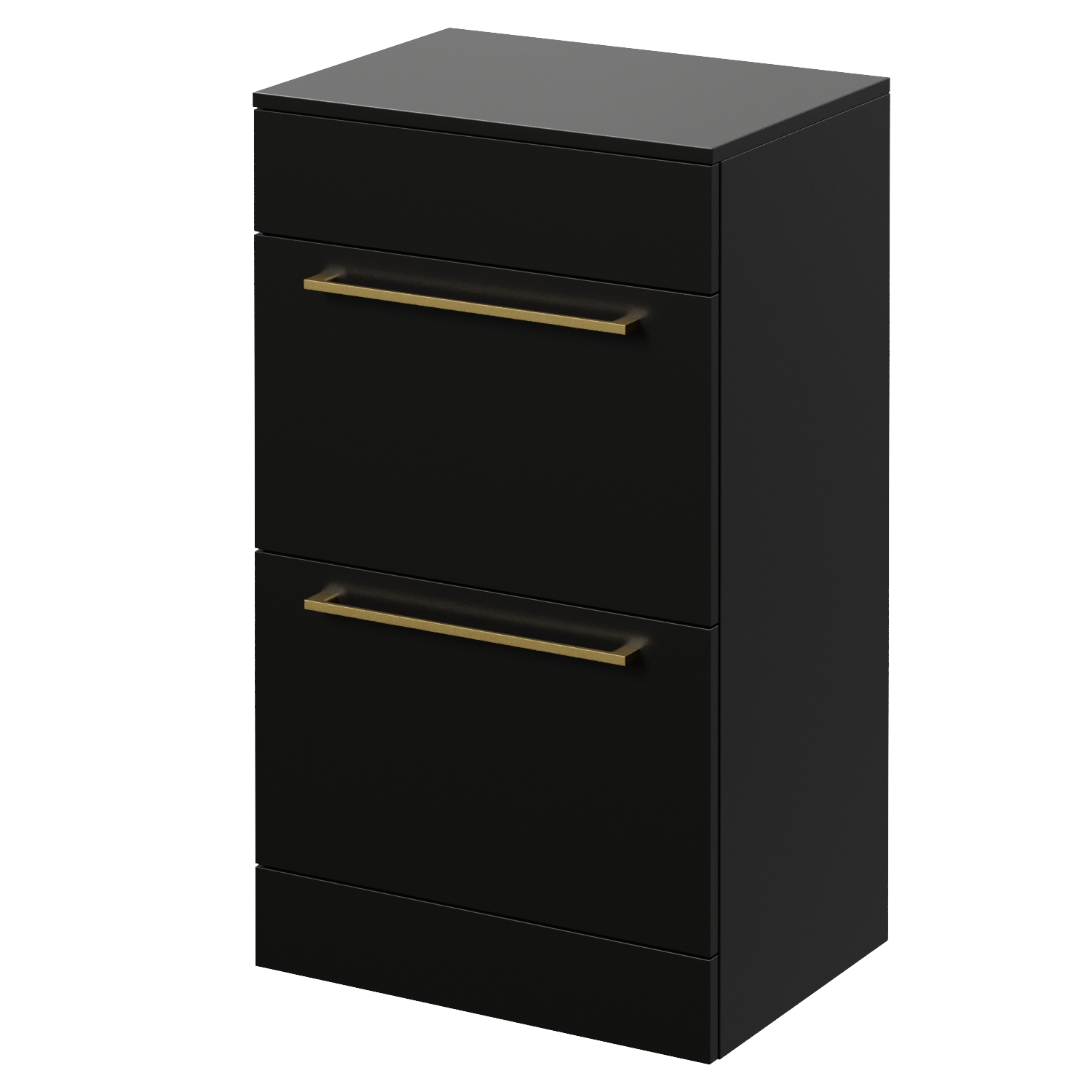 Napoli Matt Black 390 2 Drawer Vanity Unit For Countertop Basins | | Mdf | 500Mm