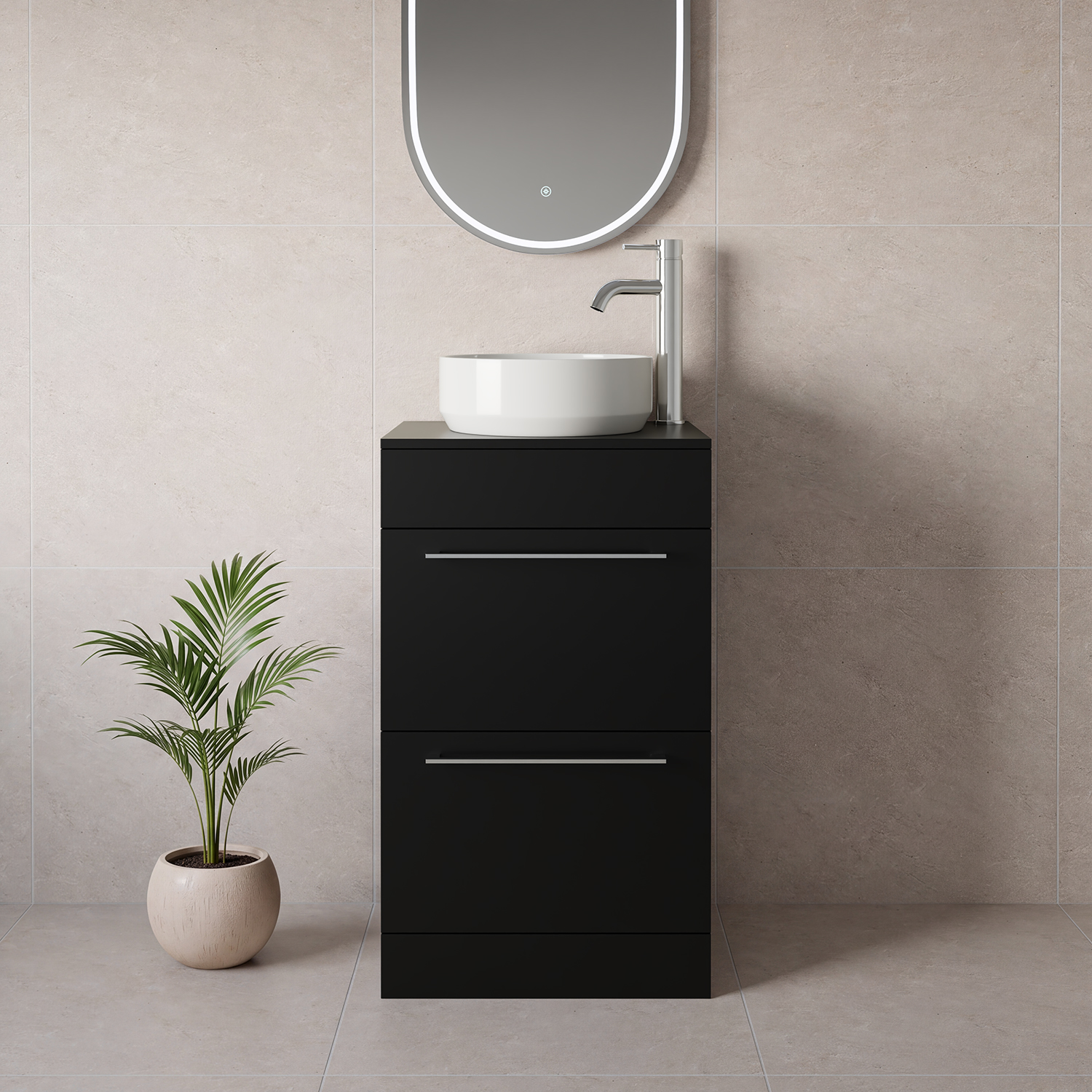 Napoli 390 2 Drawer Vanity Unit for Countertop Basins