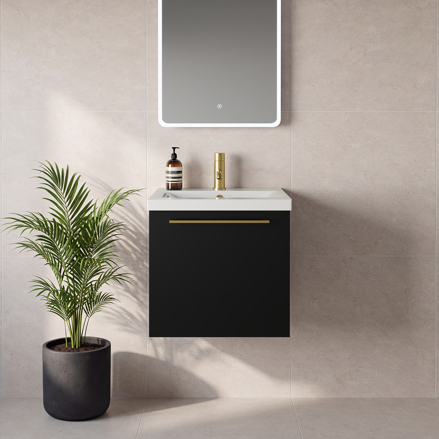 Napoli 390 Wall Mounted Single Drawer Vanity Unit with Glide Basin