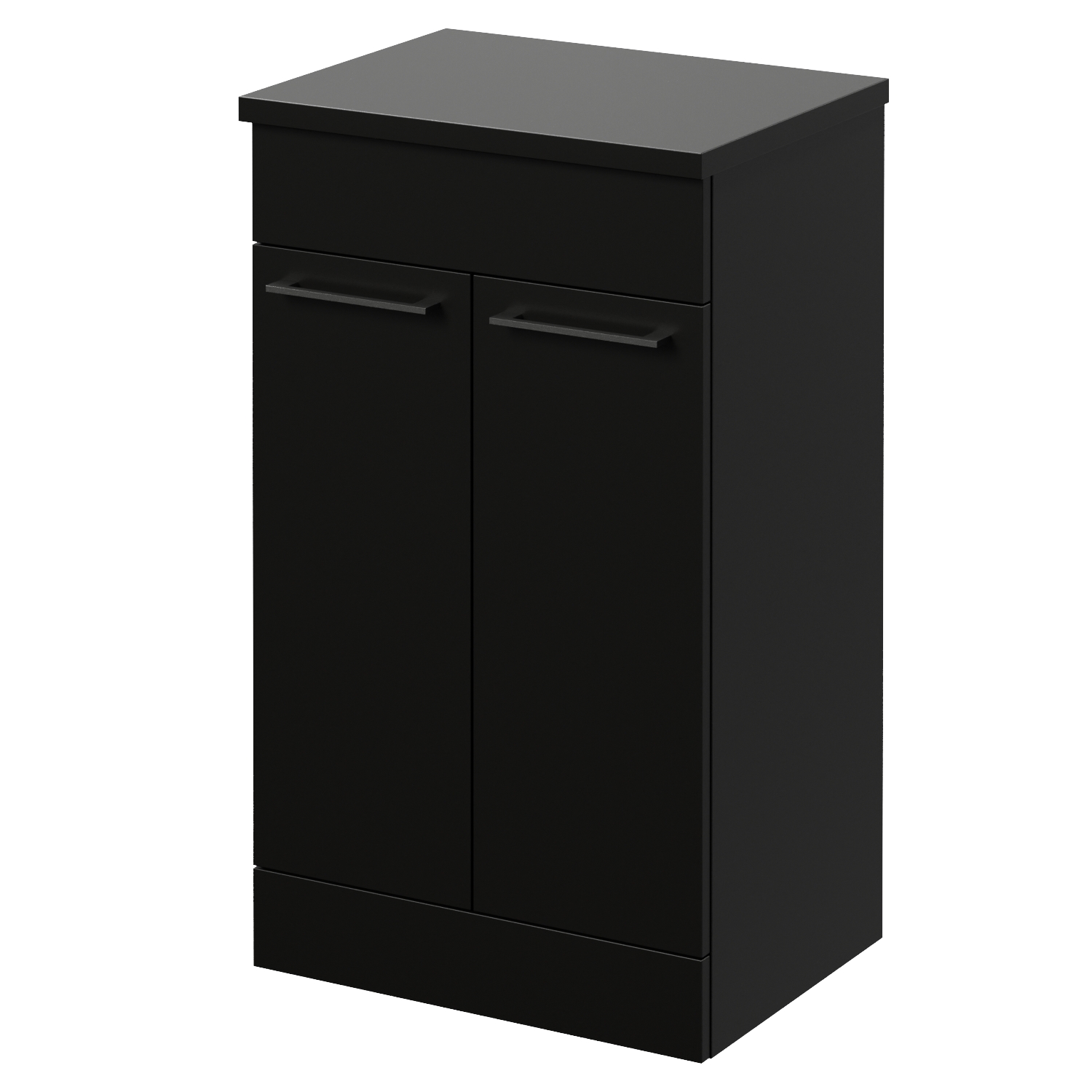 Napoli Matt Black 390 2 Door Vanity Unit For Countertop Basins | | Mdf | 500Mm