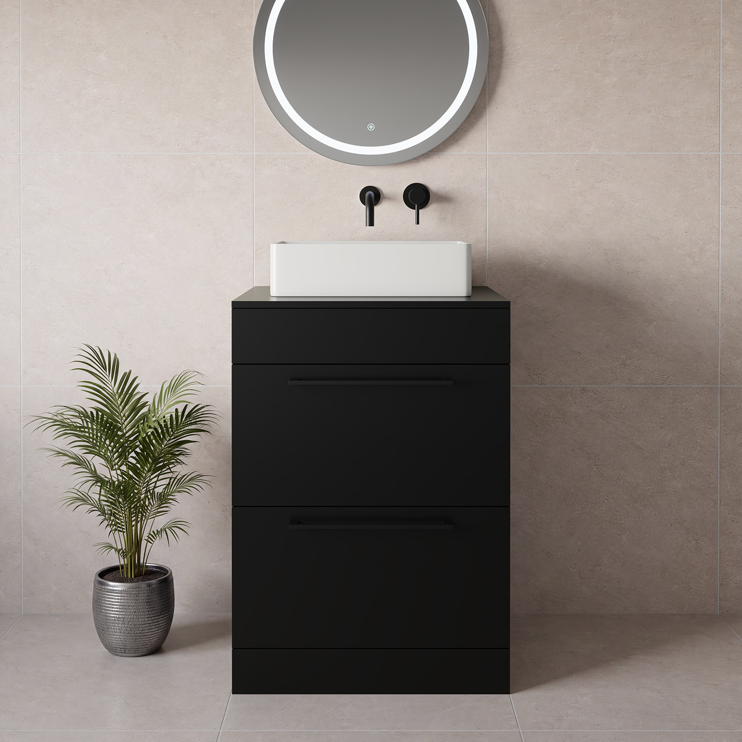 Napoli 460 2 Drawer Vanity Unit for Countertop Basins