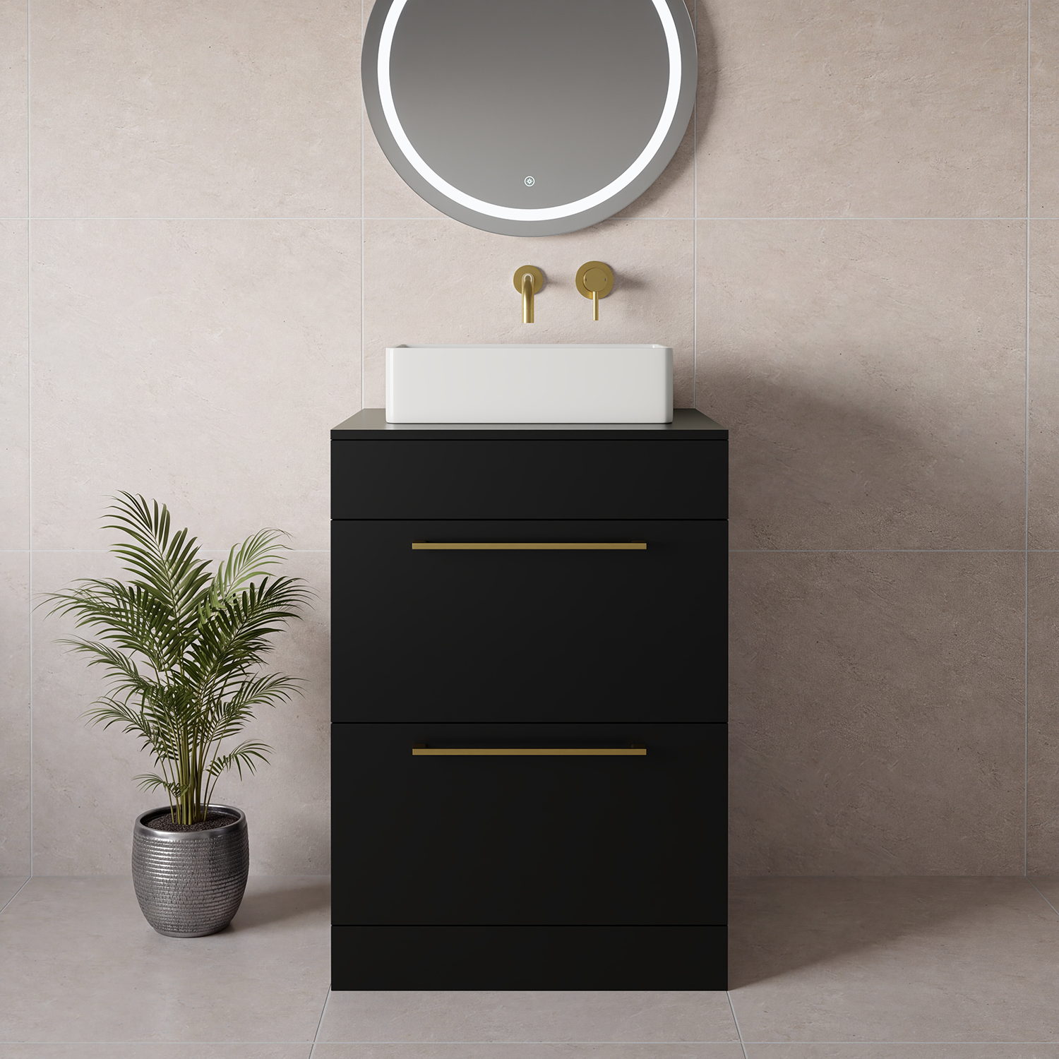 Napoli 460 2 Drawer Vanity Unit for Countertop Basins
